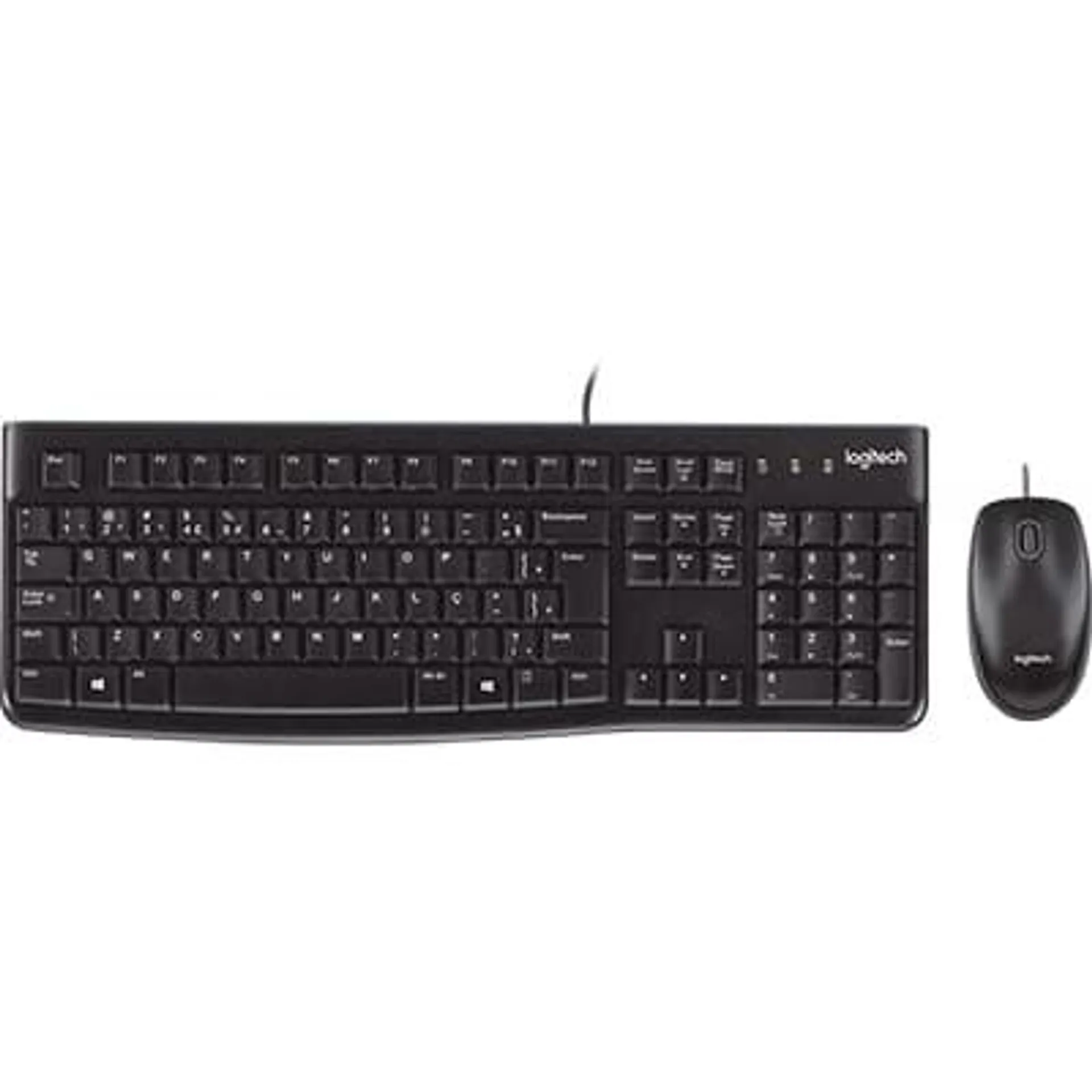 Teclado e Mouse com fio USB Logitech MK120, Design Confortável, Durável e Resistente à Respingos e Layout ABNT2 CX 1 UN