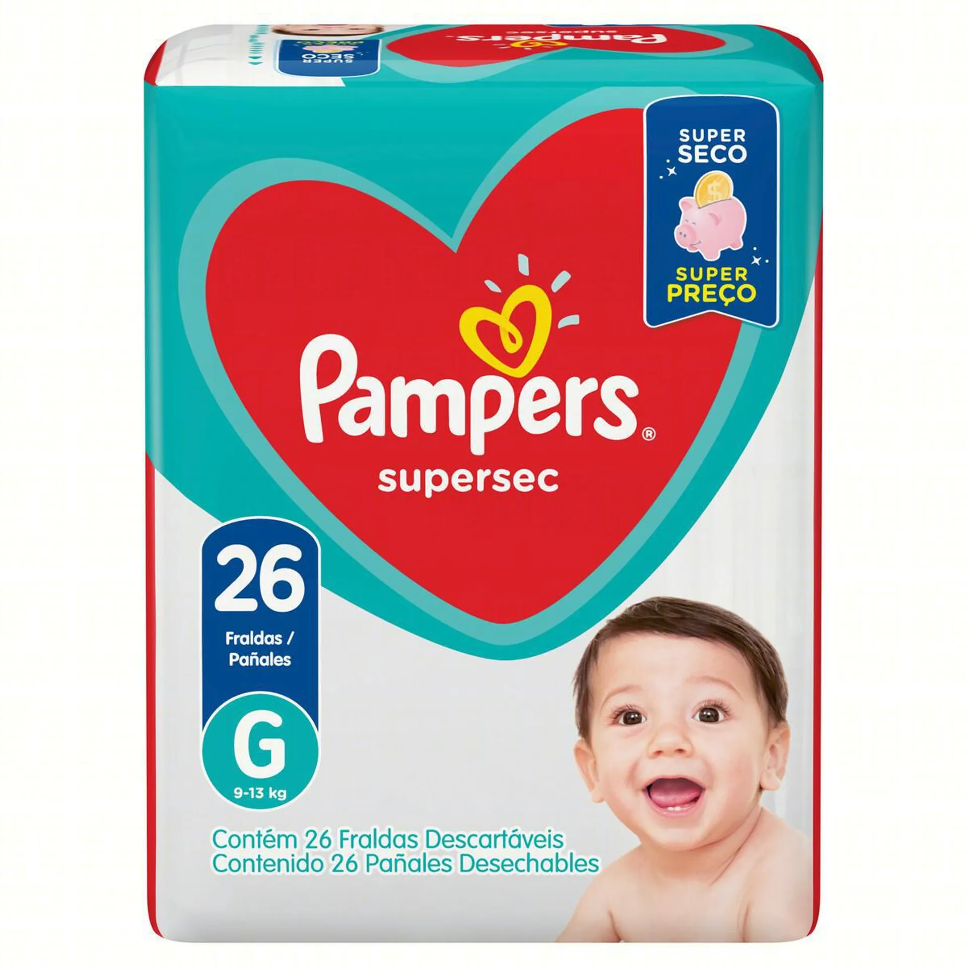 Fralda Infantil Tamanho G Pacote 26 unidades - Pampers/Supersec