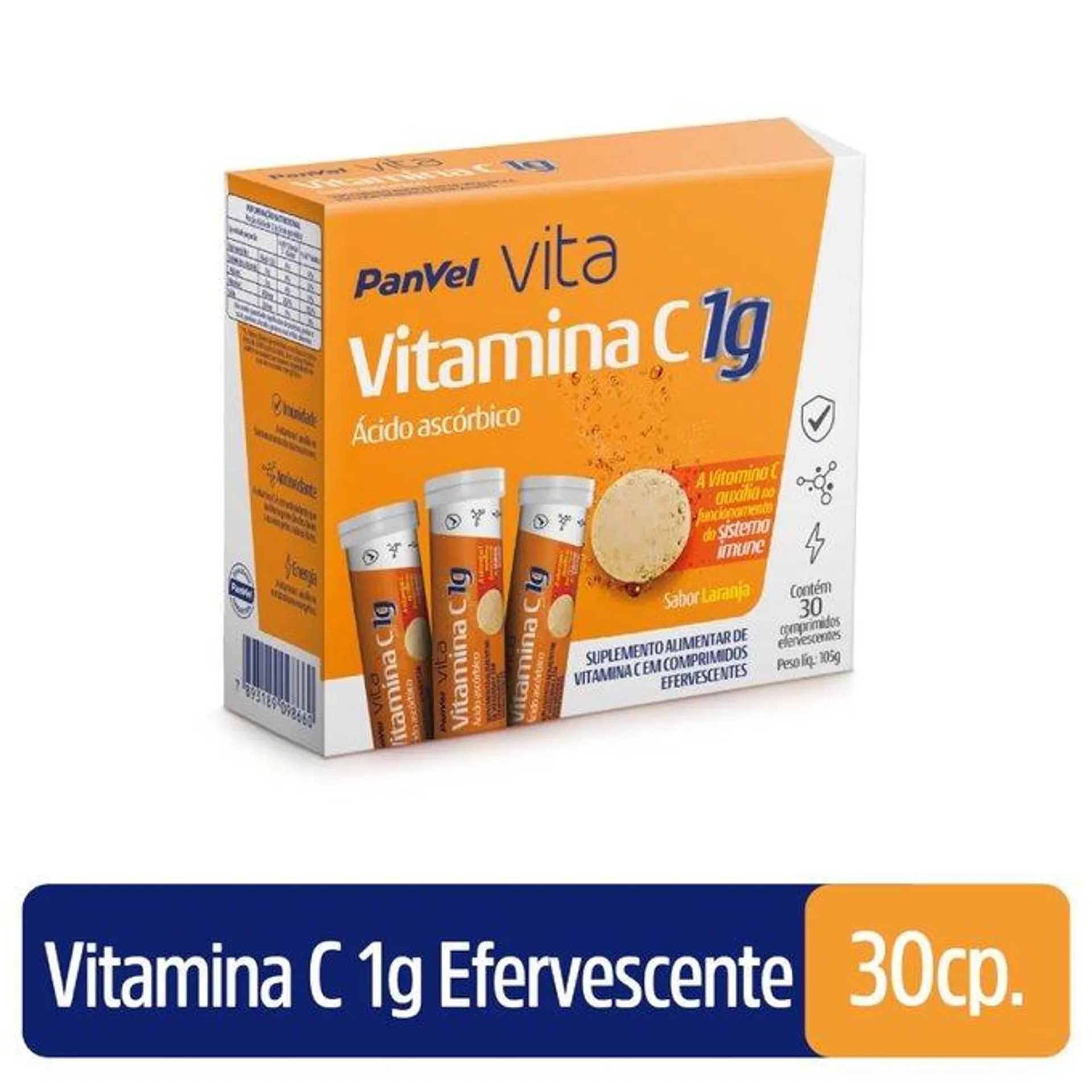 Vitamina C 1g Panvel Vita 30 Comprimidos Efervescentes