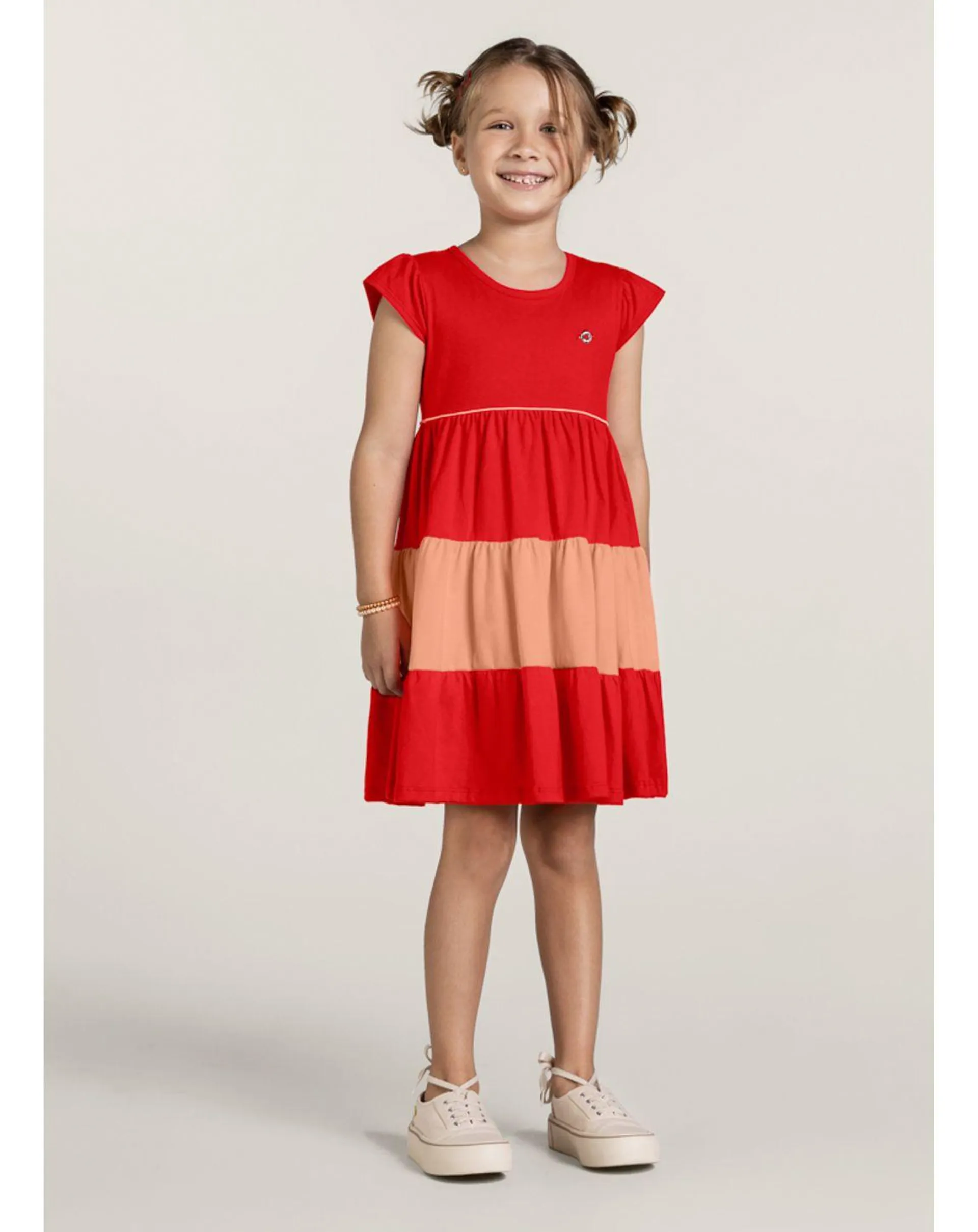 Vestido em malha infantil menina Brandili