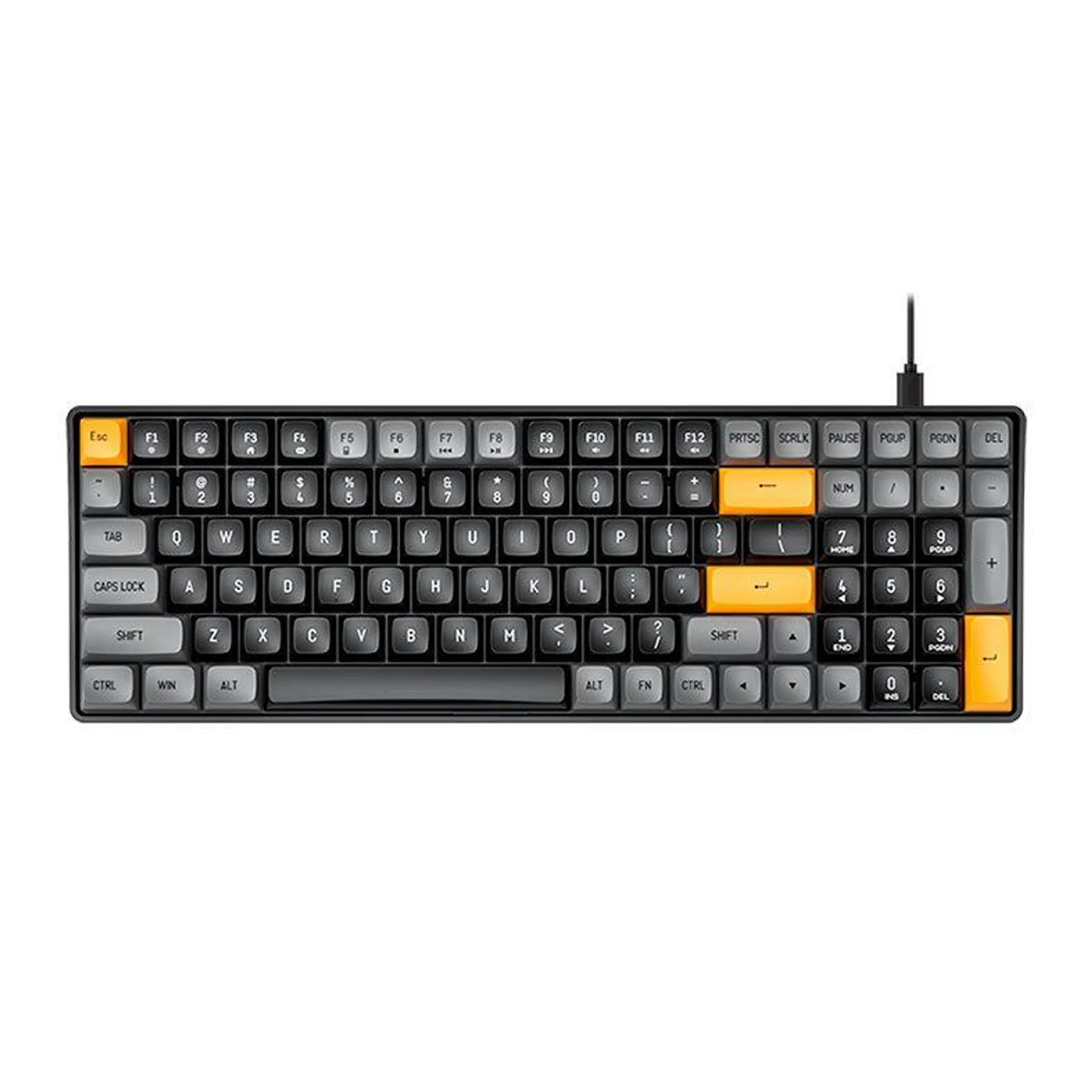 Teclado Mecanico Gamer Aigo A100, Switch Blue, USB-C, Preto, A100