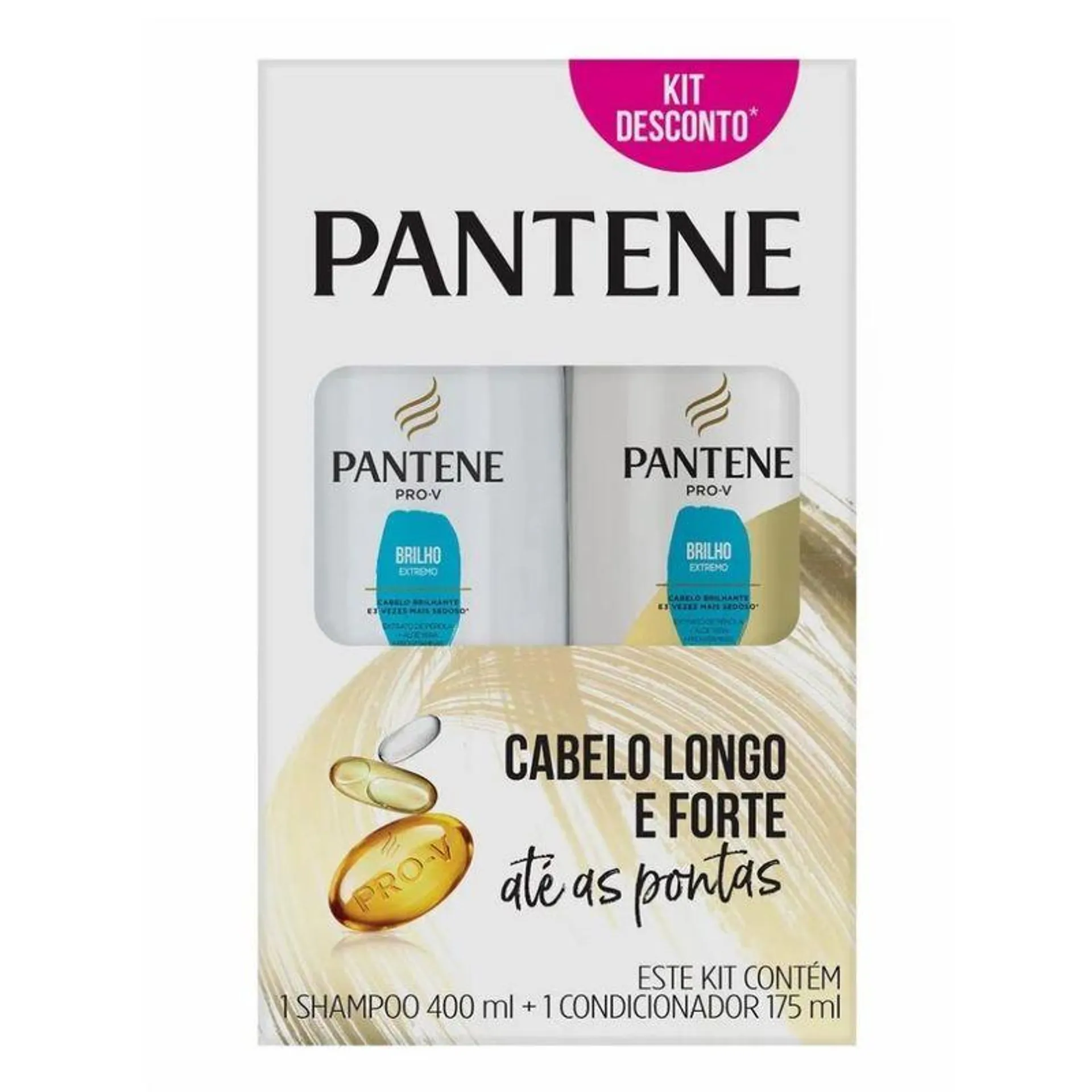 Kit Pantene Brilho Extremo Shampoo 400ml + Condicionador 175ml