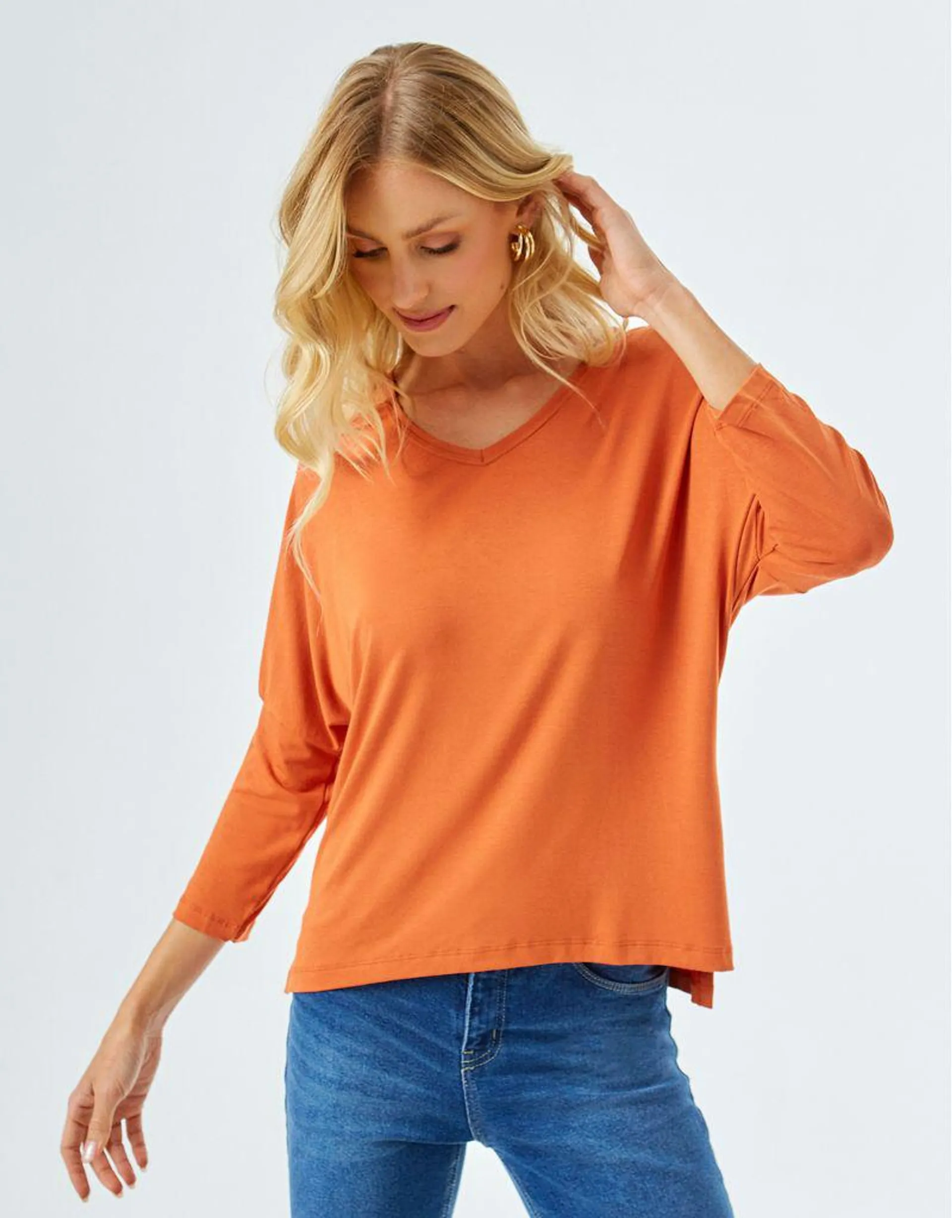 Blusa Manga 7/8 Colors - Ocre