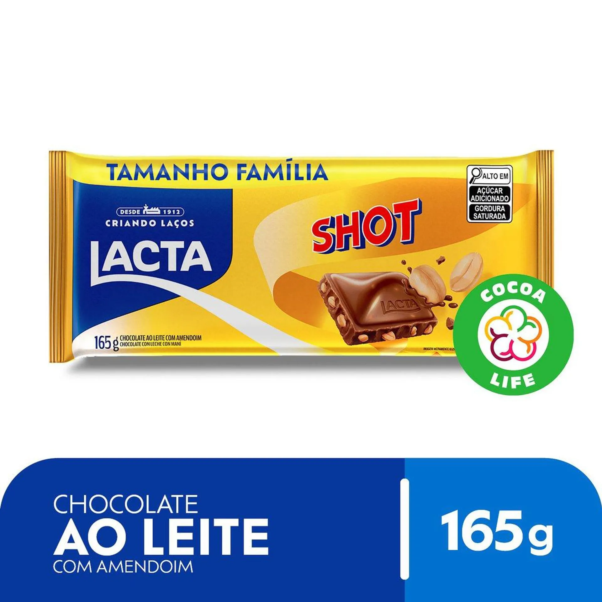 Chocolate Ao Leite C/ Amendoim Shot 165g