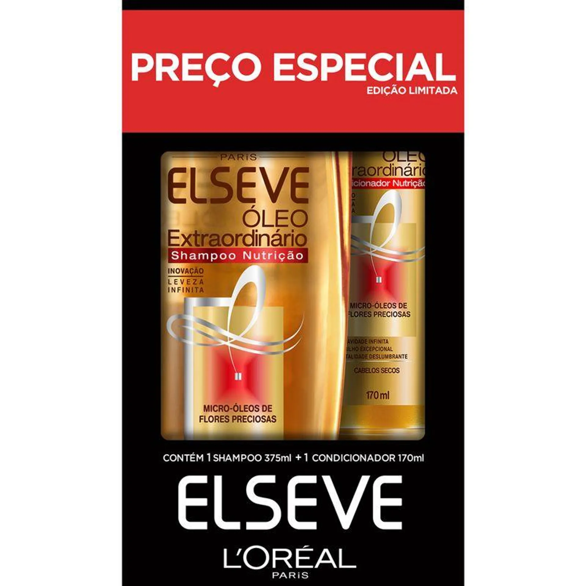 Shampoo 375ml Mais Cond 170ml Elseve Oleo Extraordinario