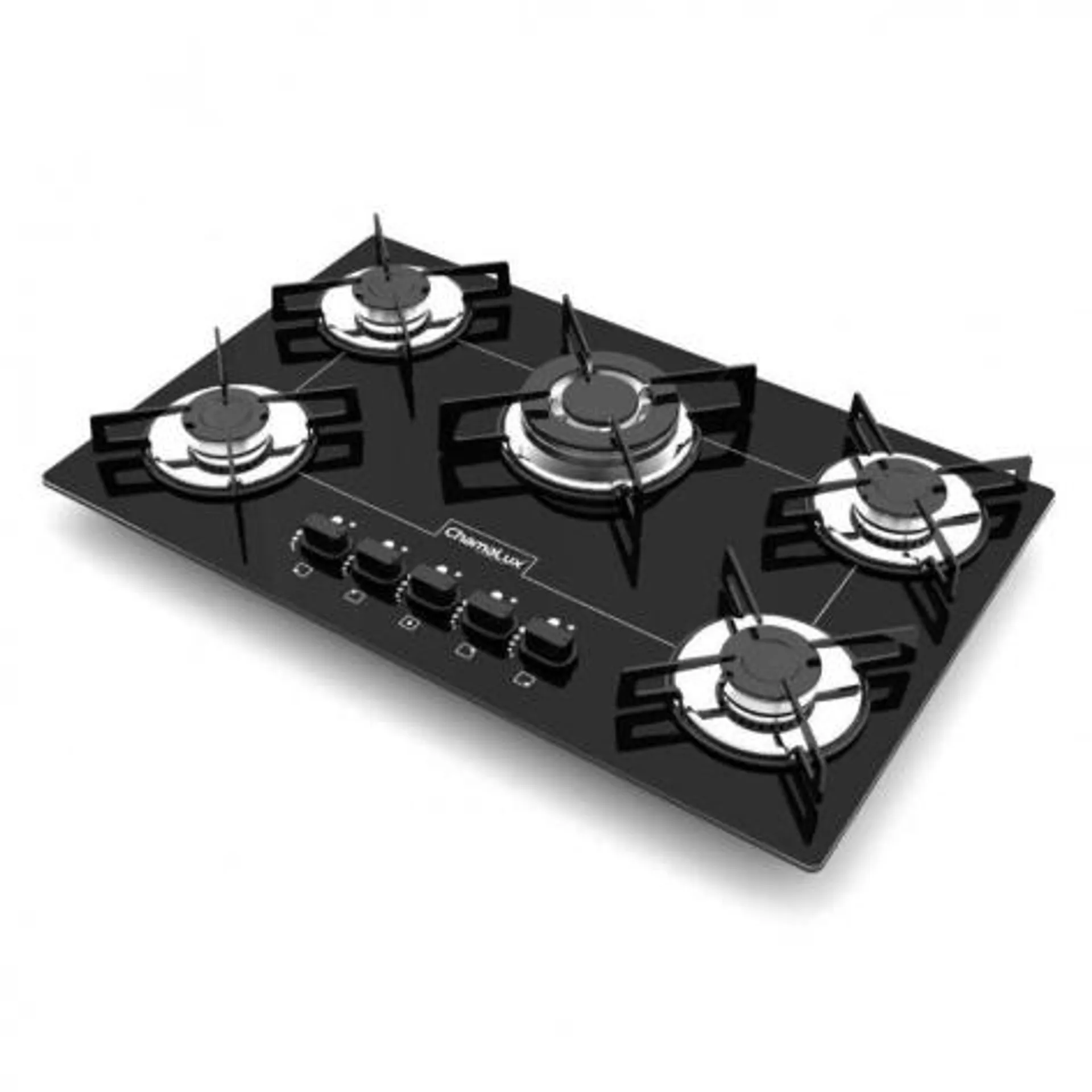 Cooktop 5 bocas com mesa de vidro Chamalux Preto