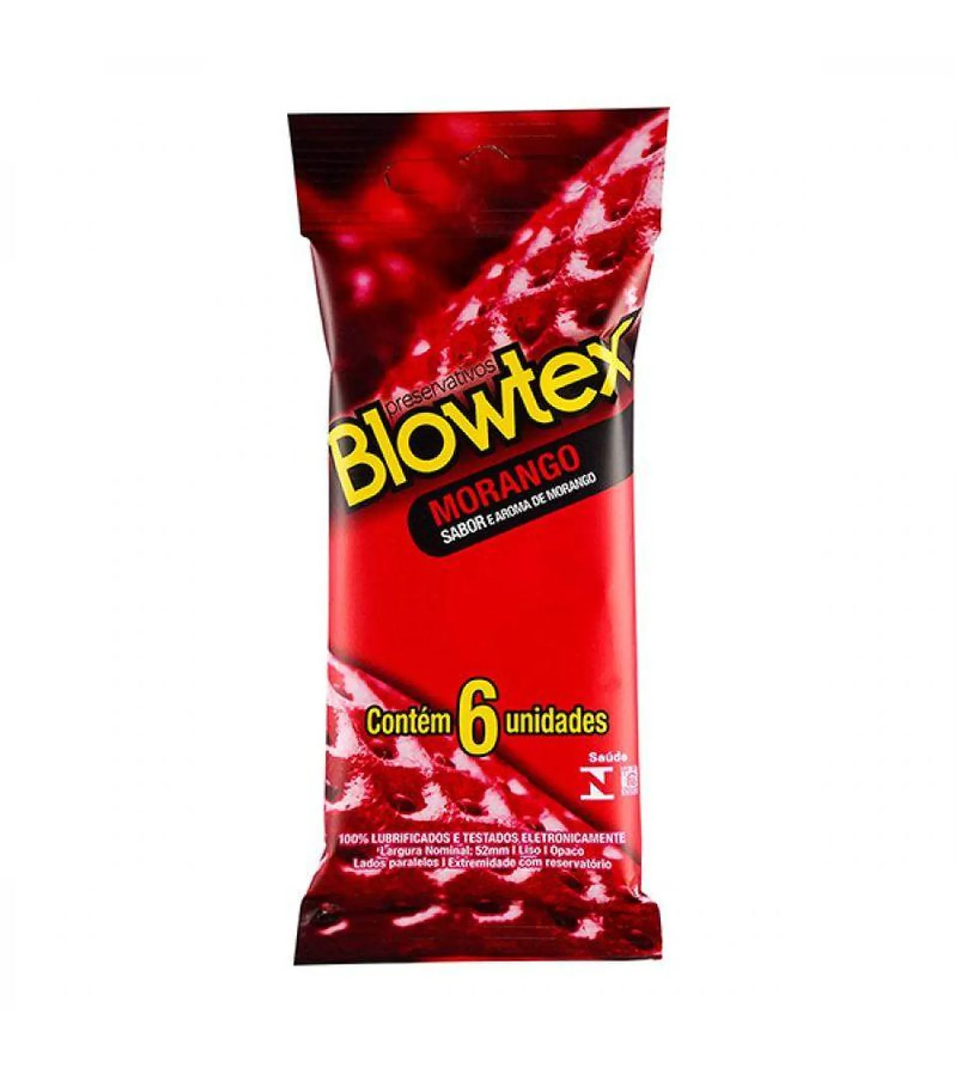 Preservativo Blowtex Morango Com 6 Unidades