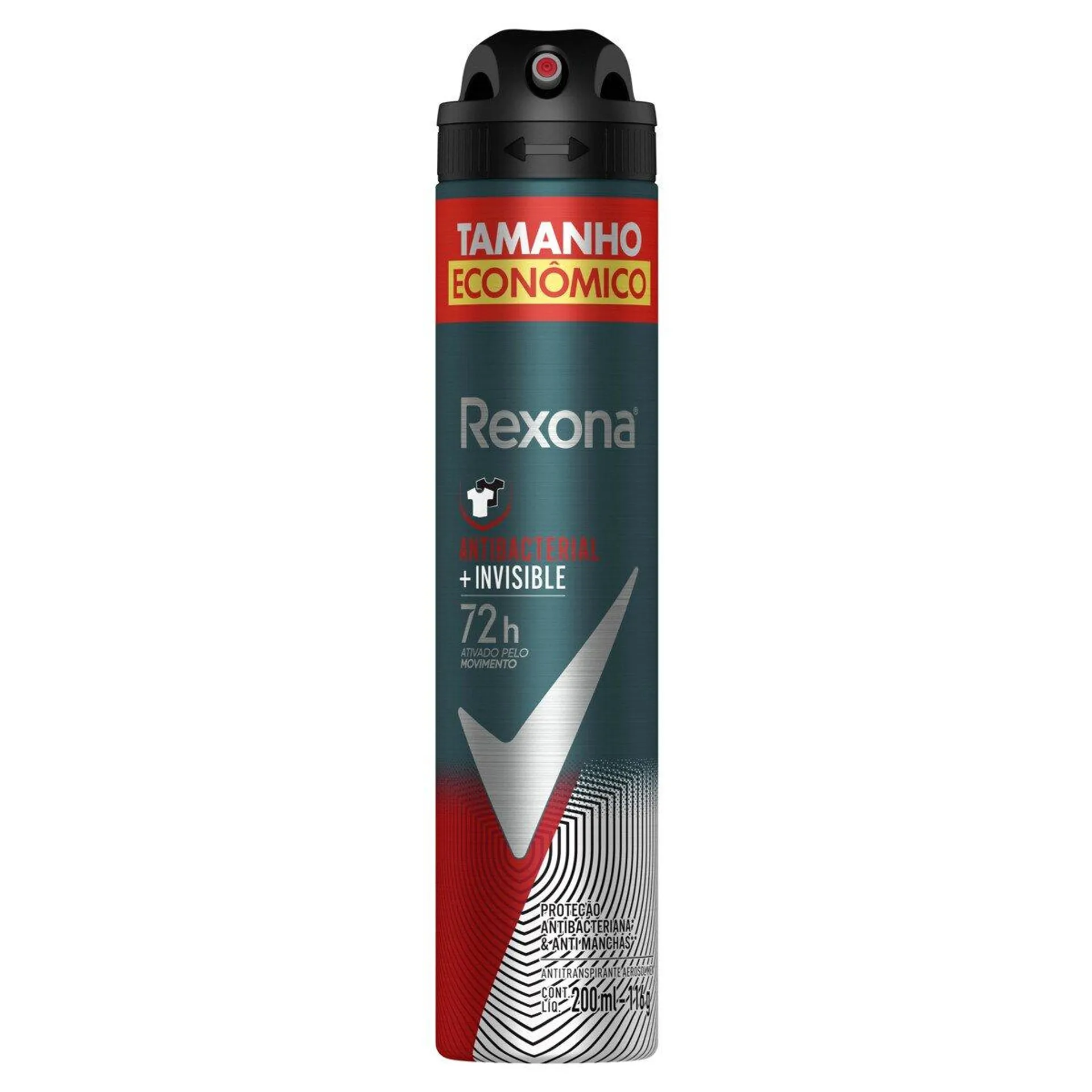 Desodorante Aerosol Rexona Masculino Antibacterial Invisible - 110ml