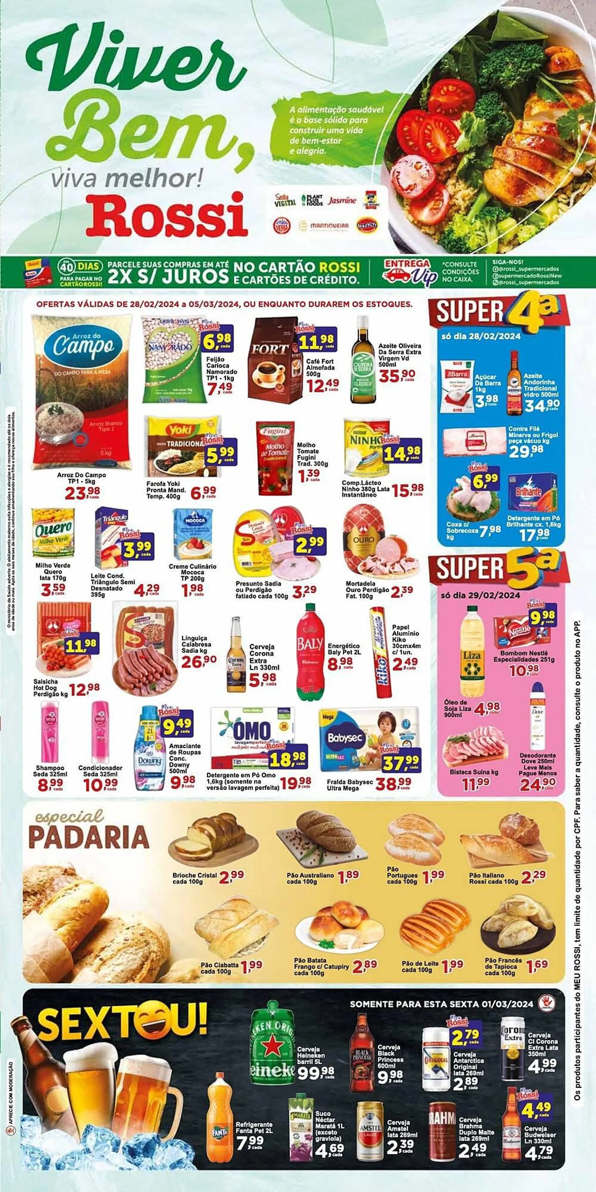 Encarte de Catálogo Rossi Supermercado 29 de fevereiro até 5 de março 2024 - Pagina 