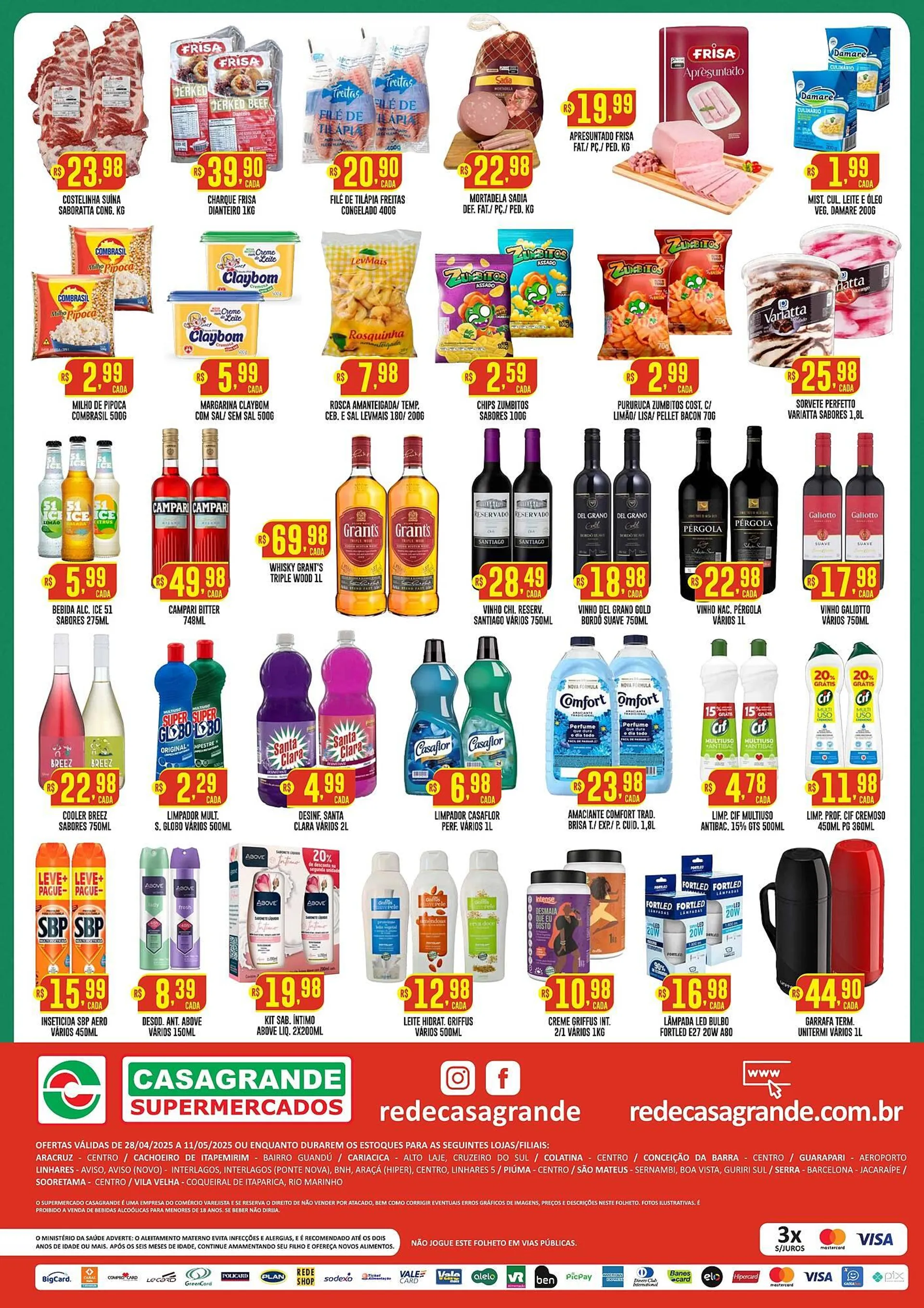 Encarte de Catálogo Casagrande Supermercados 28 de abril até 11 de maio 2025 - Pagina 2