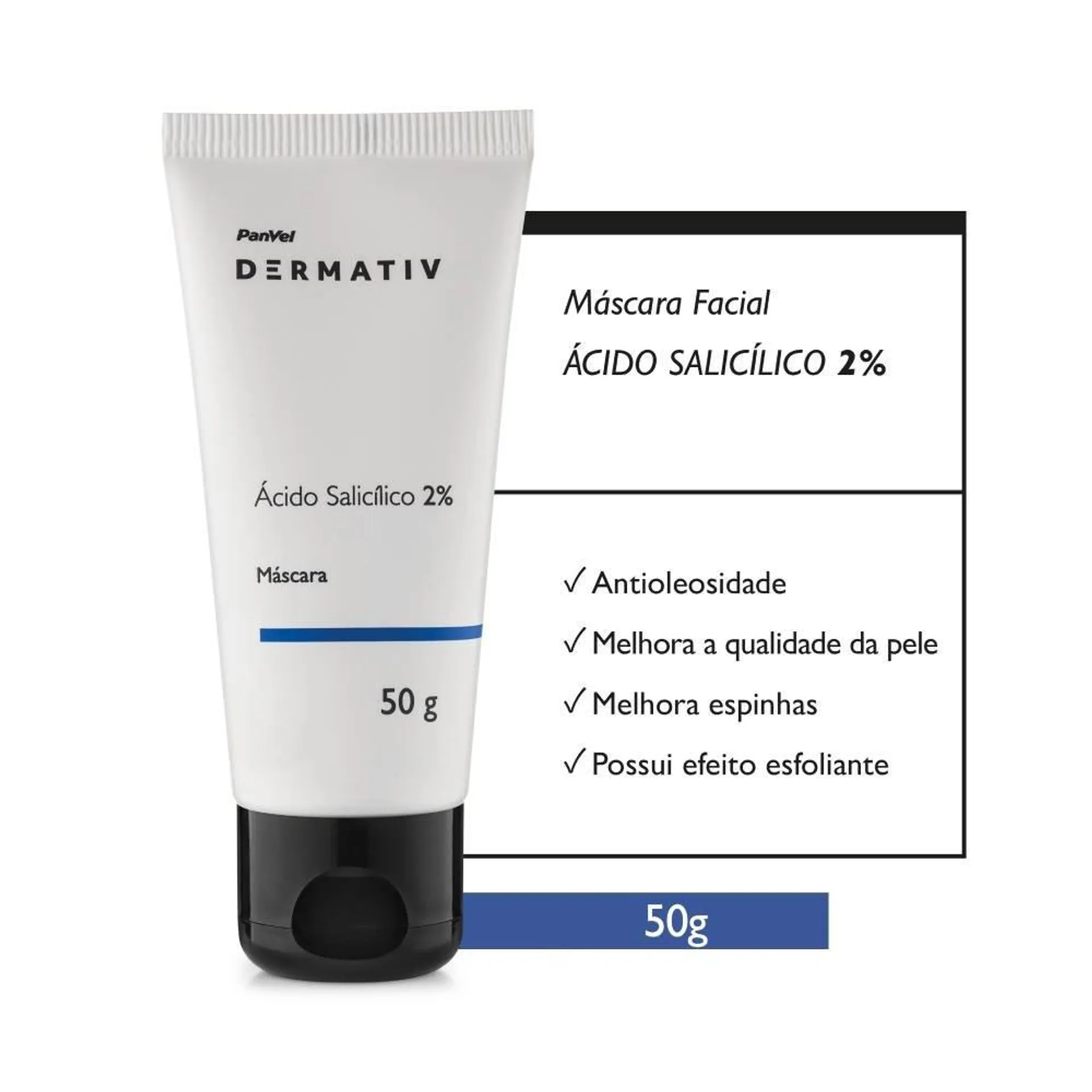 Máscara Ácido Salicílico 2% Panvel Dermativ 50g