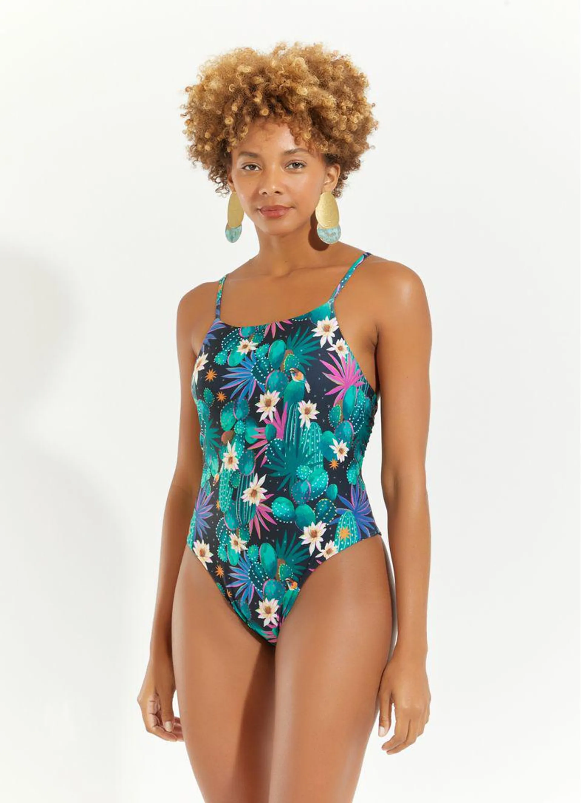 Maiô estampado cacti