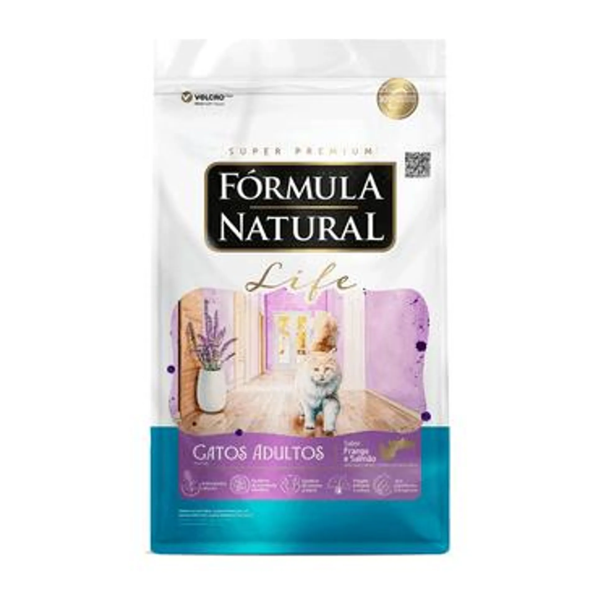 Ração Fórmula Natural Life Gatos Adultos Frango e Salmão 1 kg