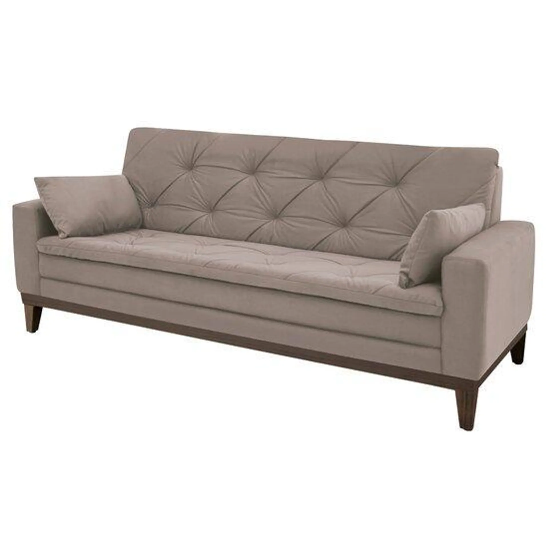 Sofá 2,08 Metros Linoforte Nature, 4 Lugares, Suede Veludo, Espuma D-33