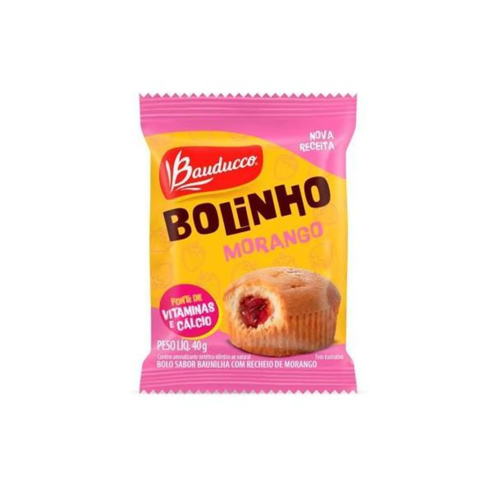 Bolinho BAUDUCO Baunilha Com Recheio de Morango 40g