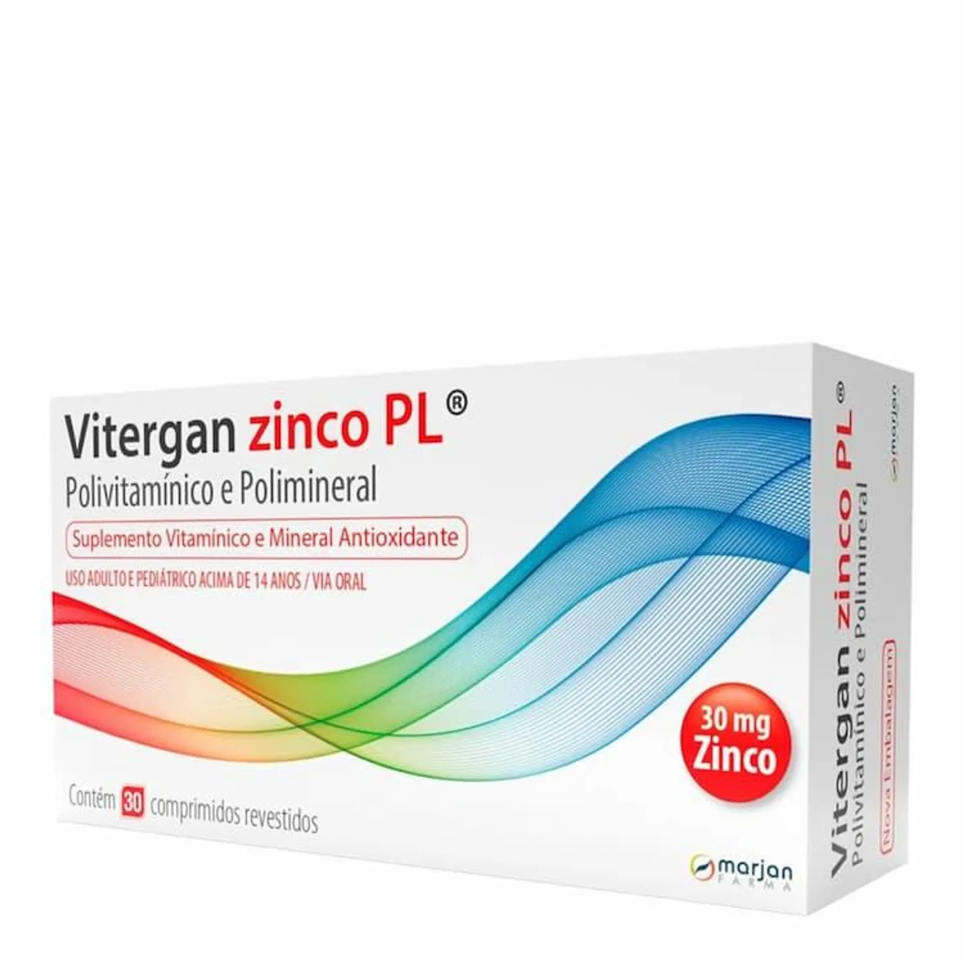 Vitergan Zinco Plus 30 Comprimidos