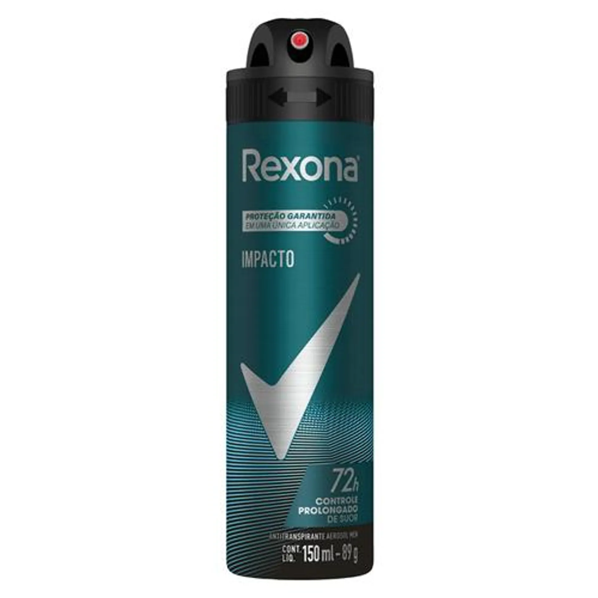 Desodorante Antitranspirante Aerosol Masculino Rexona Impacto 72 horas 150ml