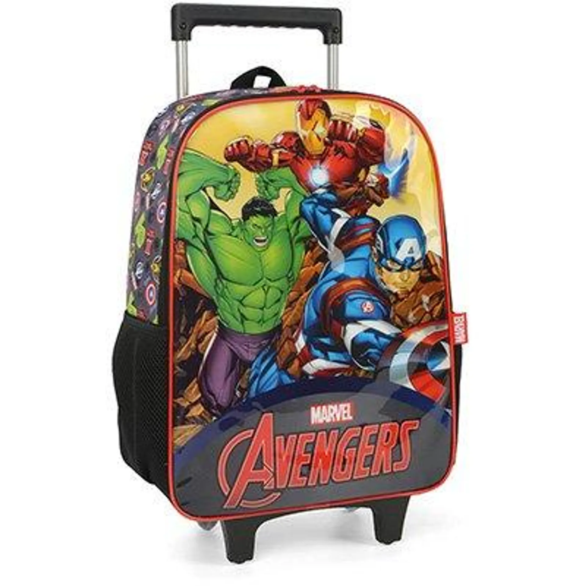 Mochila Escolar Infantil de Rodinhas Marvel Vingadores Avengers em Poliéster Luxcel - PT 1 UN