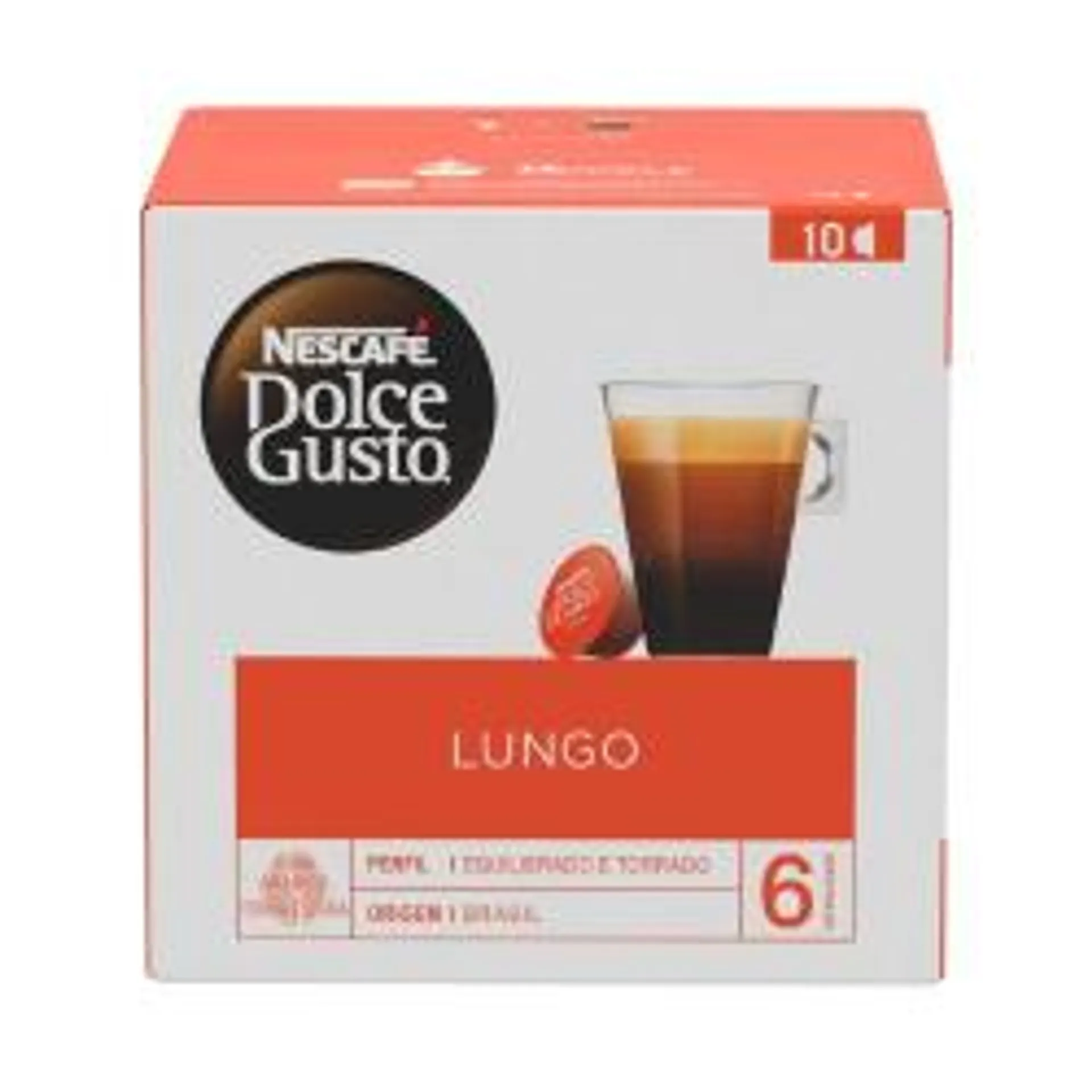 Café Em Cápsula Nescafé Dolce Gusto Lungo Com 10 Unid 70g