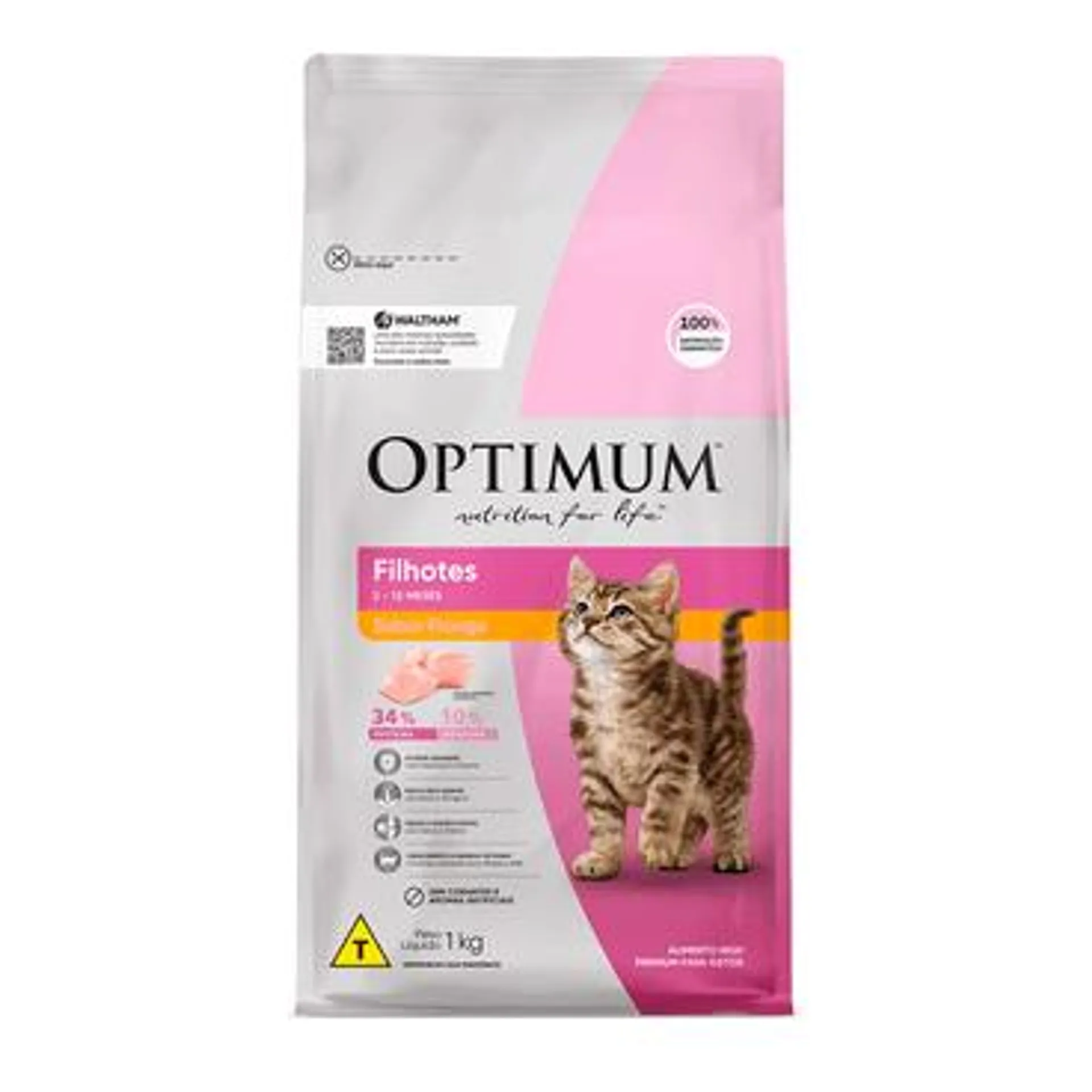 Ração Optimum para Gatos Filhotes Frango 1 kg