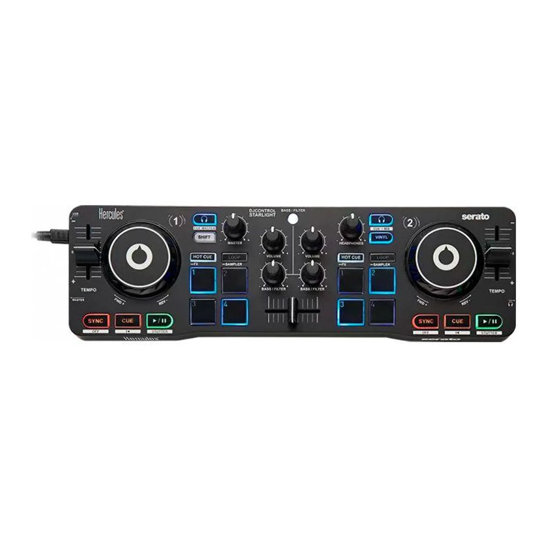 Controladora Hercules DJControl Starlight, Preto, 4780884