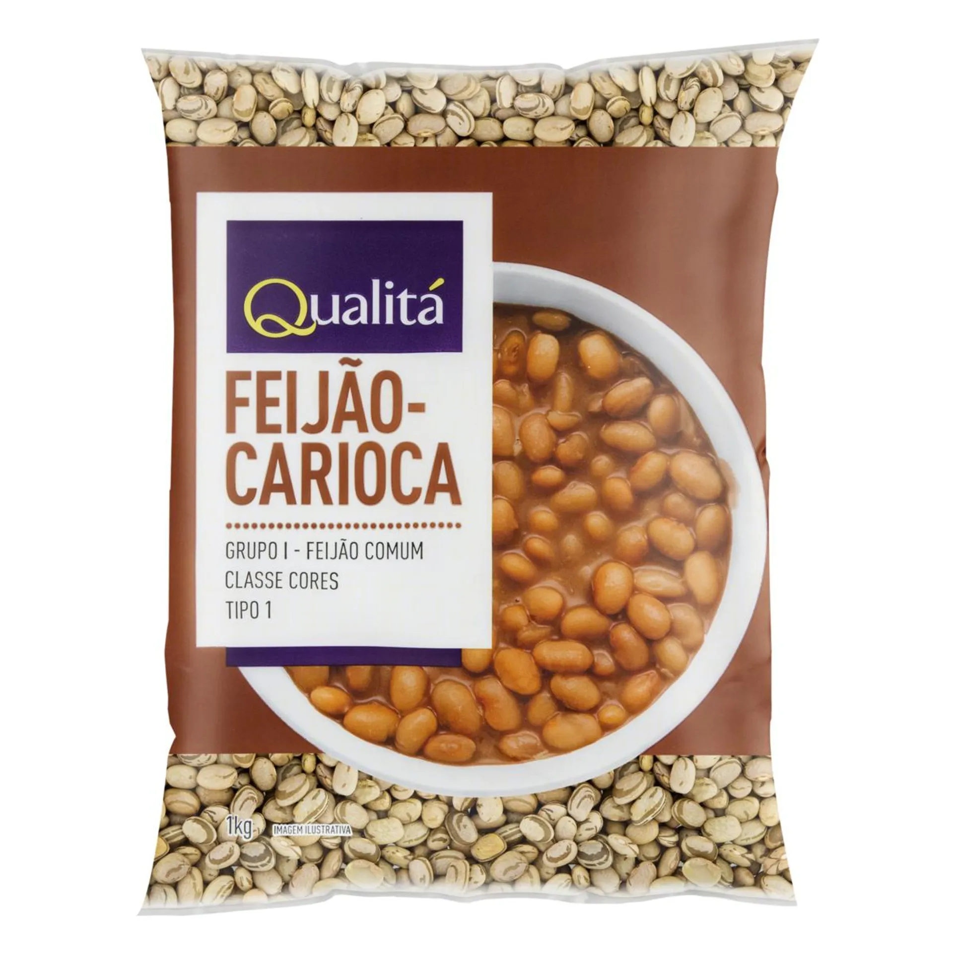 Feijão Carioca Tipo 1 Cores Qualitá Pacote 1kg