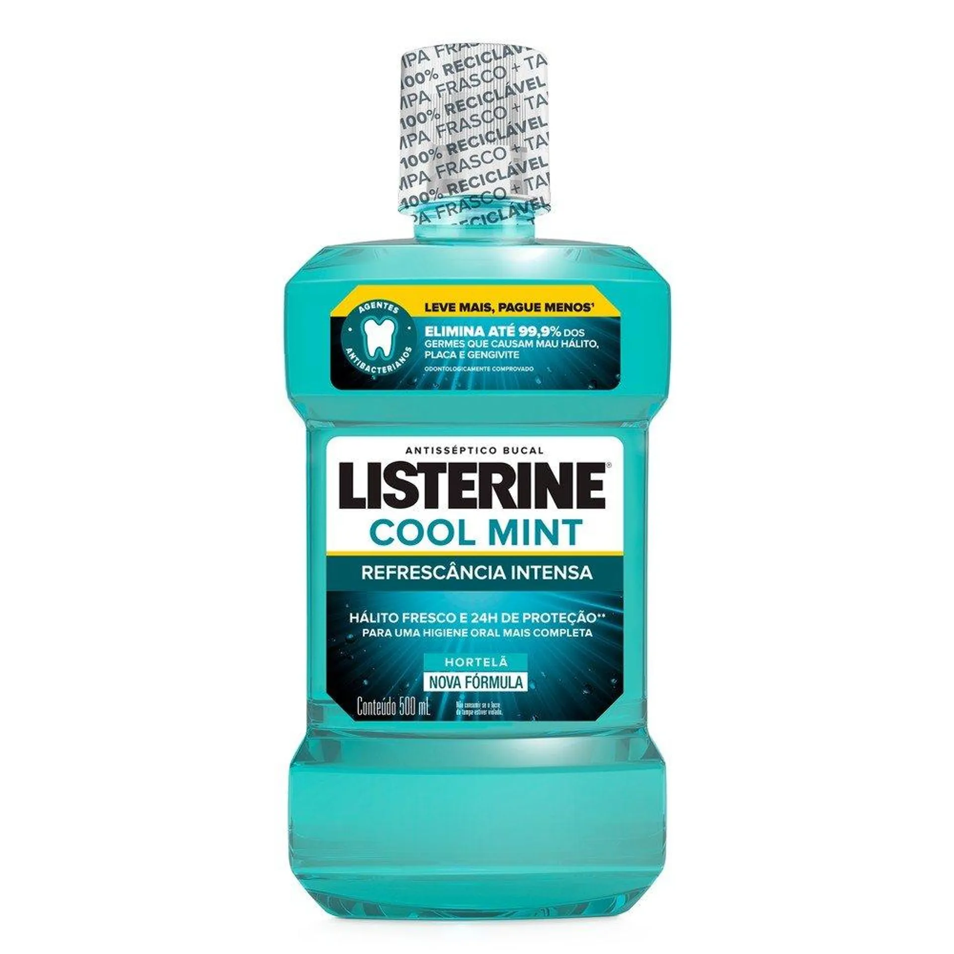 Enxaguatório Bucal Listerine Cool Mint Leve 500ml Pague 350ml