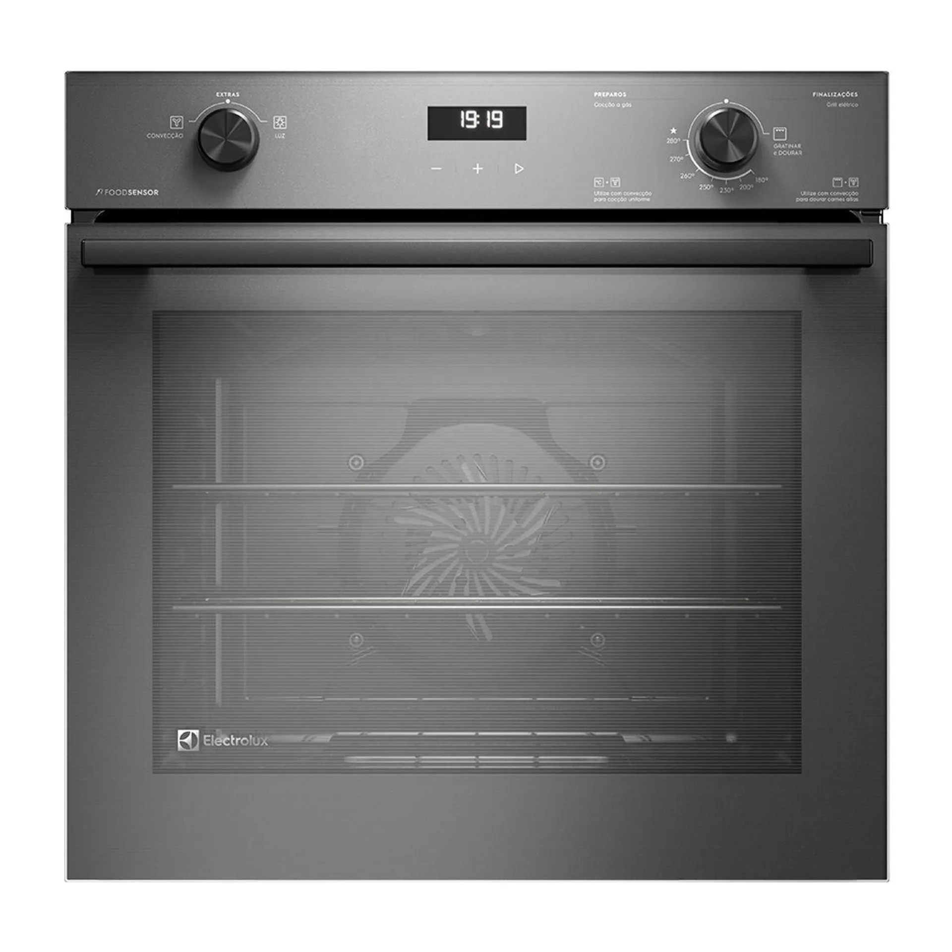 Forno de Embutir Electrolux a Gás 80L Experience com FoodSensor Cinza (OE8GF)