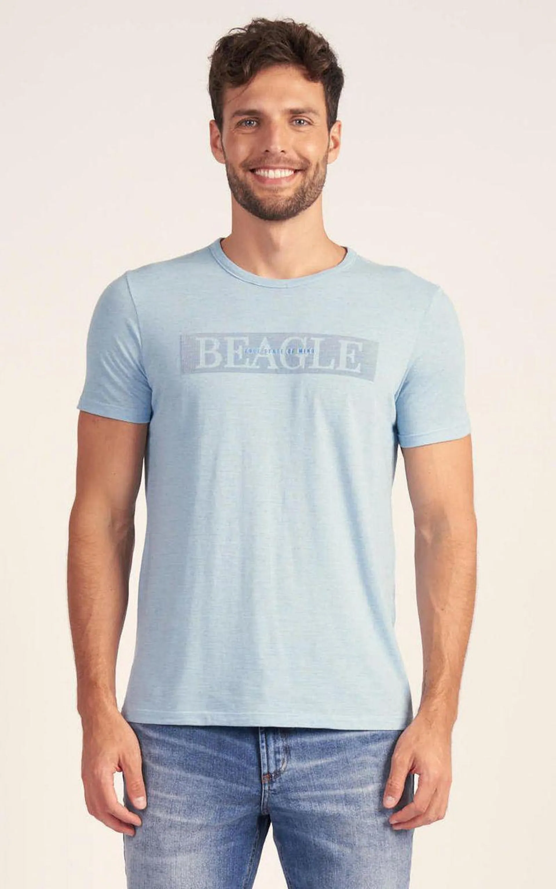 Camiseta Estampada - CELESTE