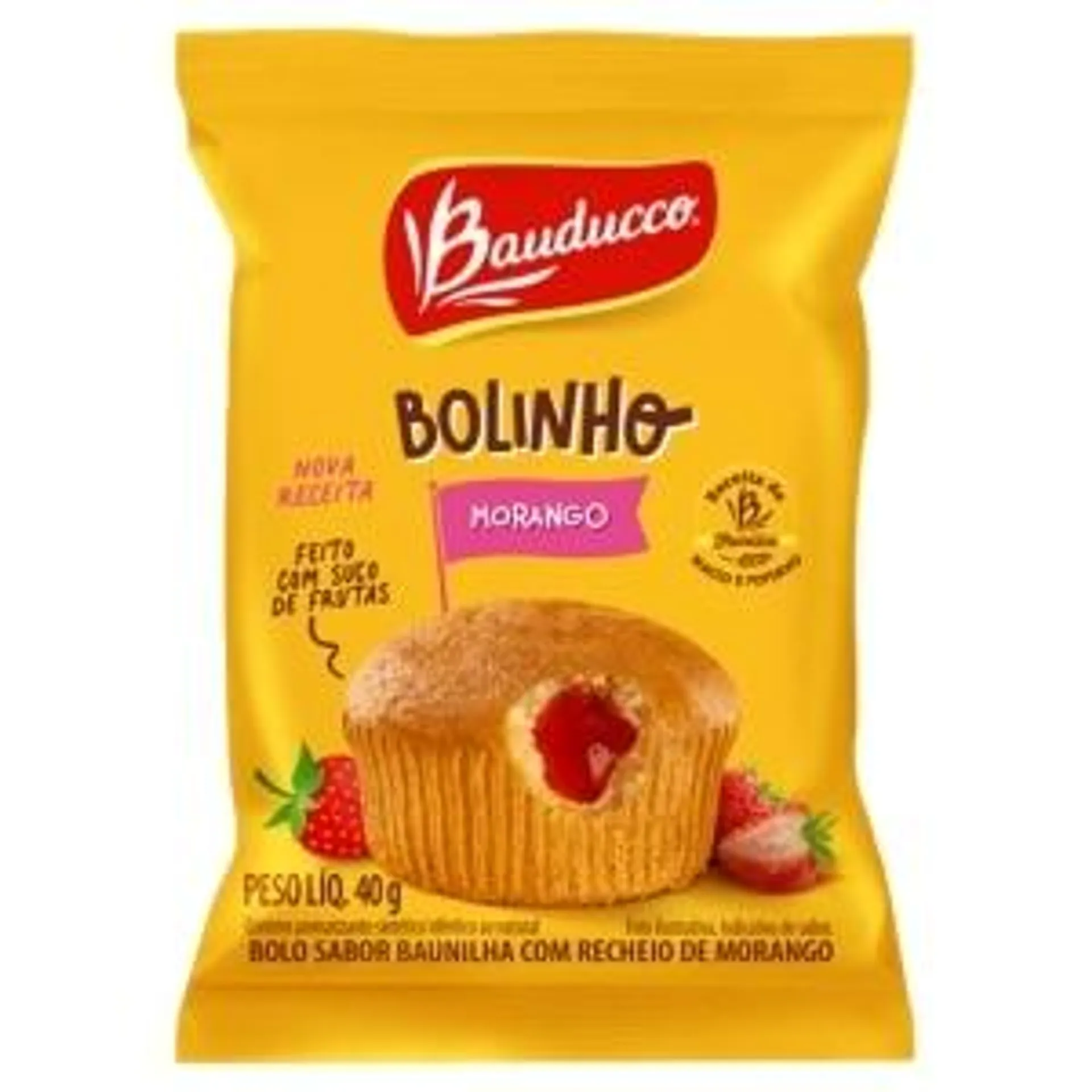 Bolinho Bauducco Recheio de Morango 40g