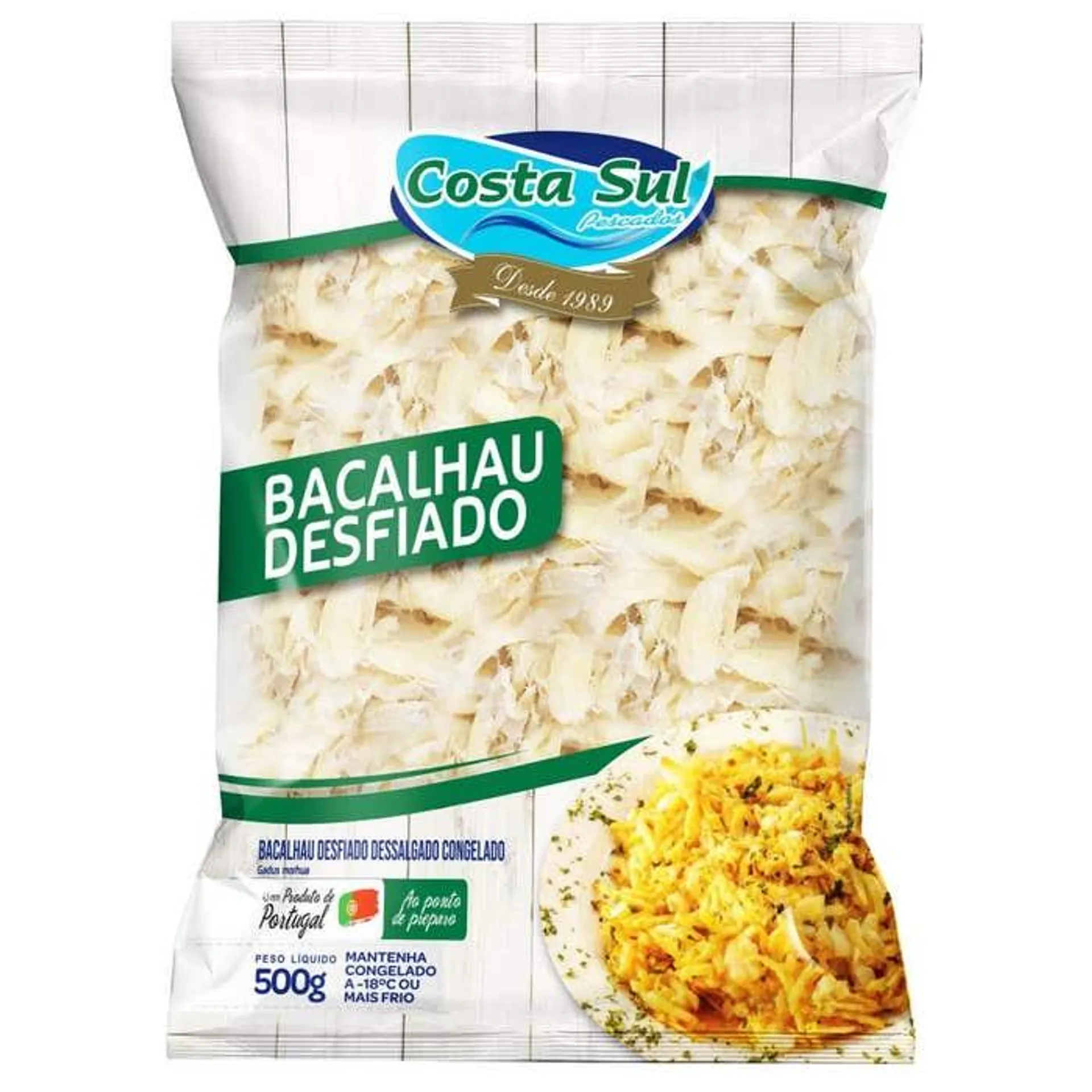 Bacalhau Costa Sul Desfiado Dessalgado Pc 500g