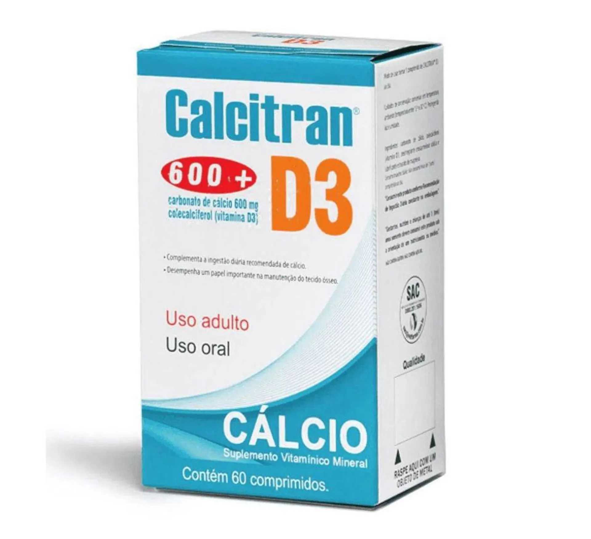 Calcitran D3 com 60 Comprimidos