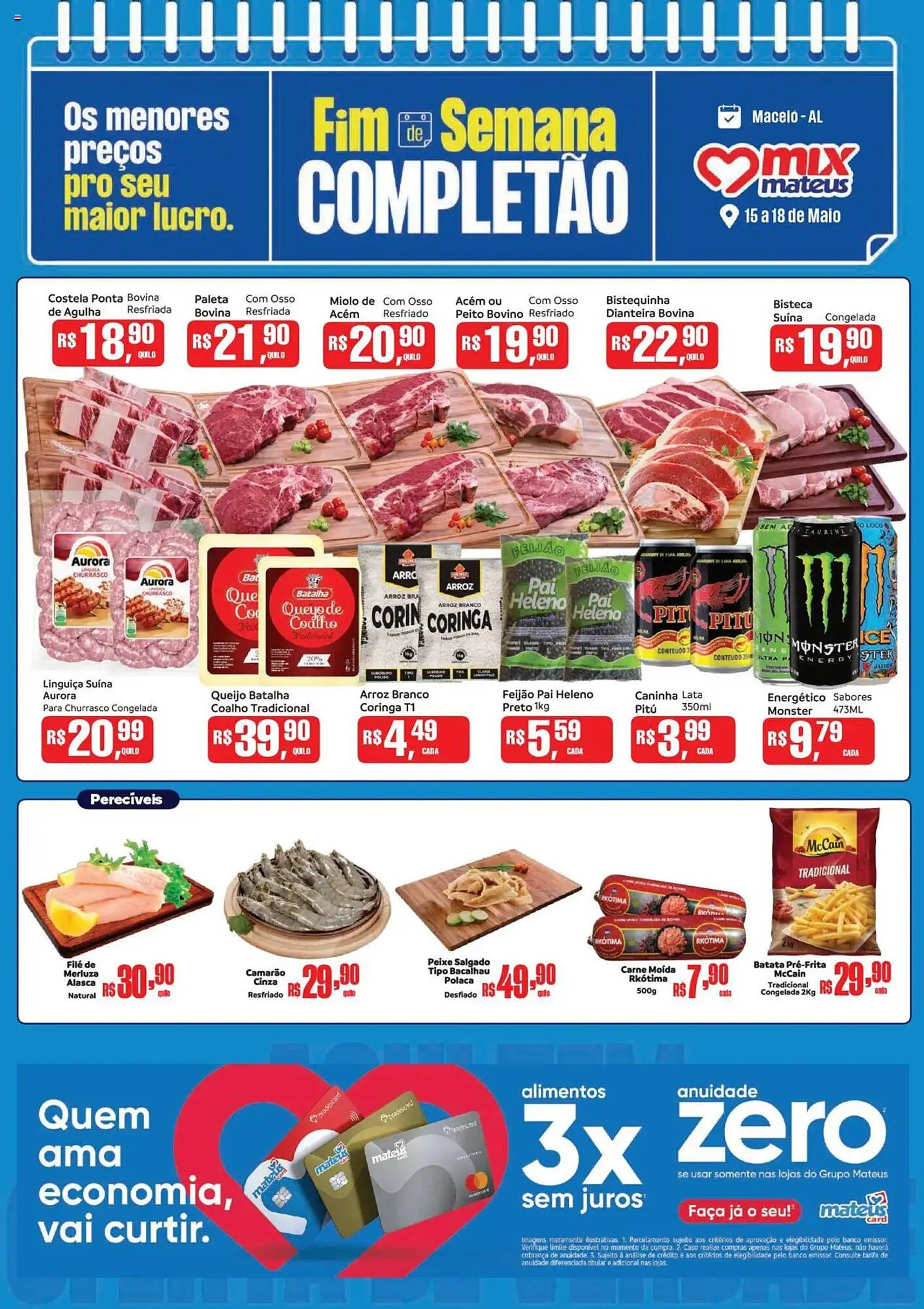 Encarte de Catálogo Supermercados Mateus 15 de maio até 18 de maio 2025 - Pagina 1