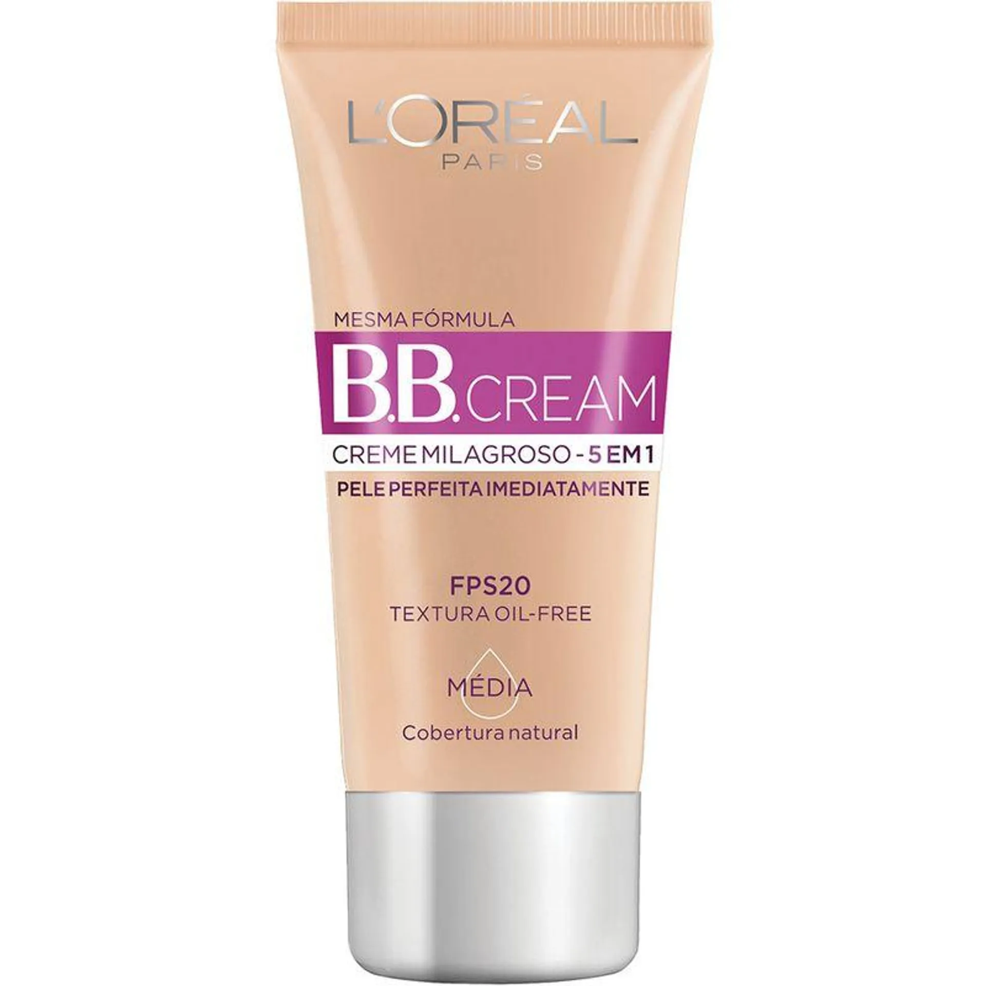 Base BB Cream L'Oréal Paris 5 em 1 Cor Média FPS 20 30ml