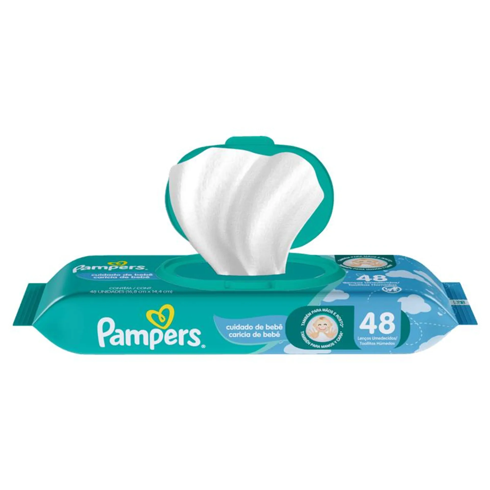 Lenço Umedecido Pampers Cuidado de Bebê - 48 unidades