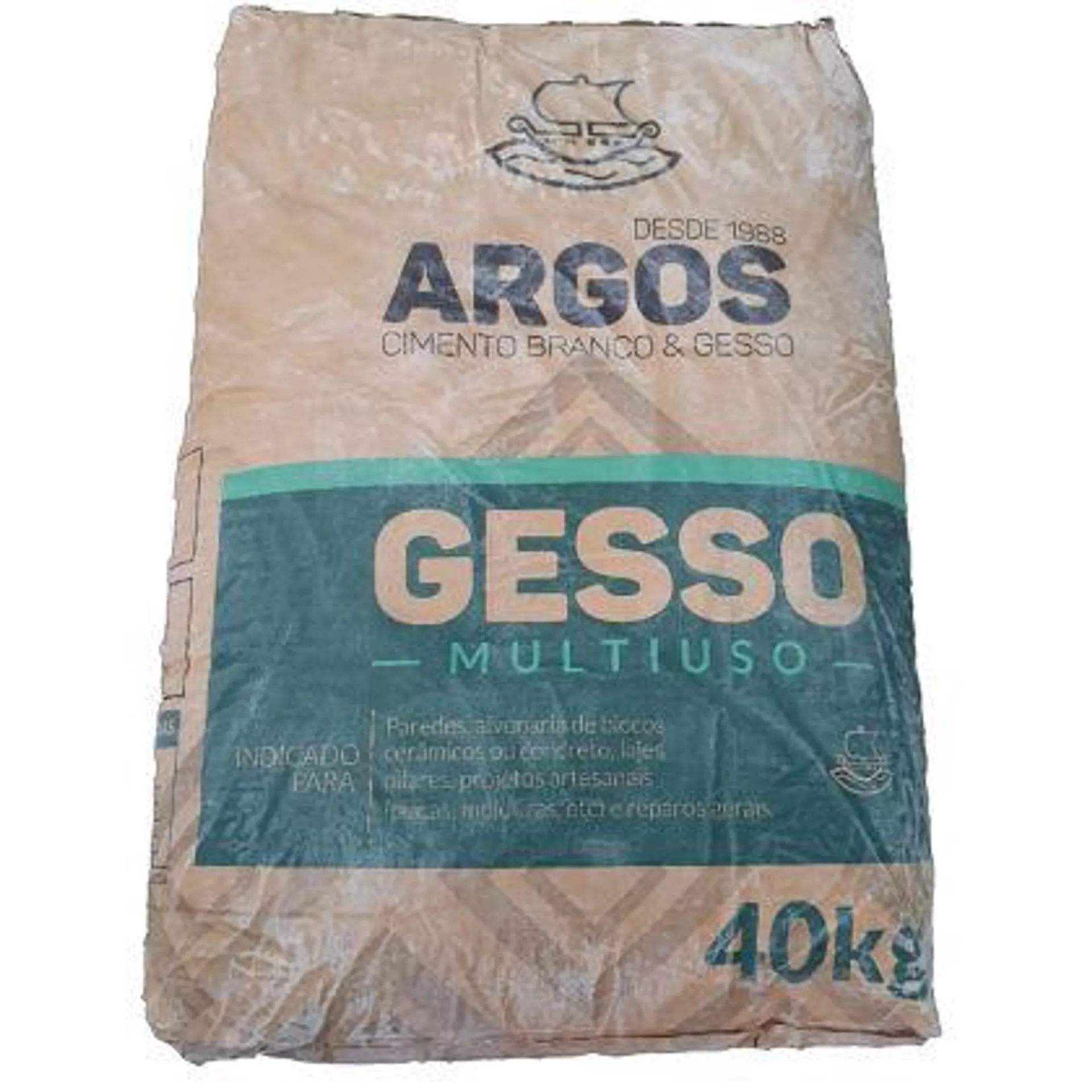 Gesso de Secagem Lenta 40 Kg Argos