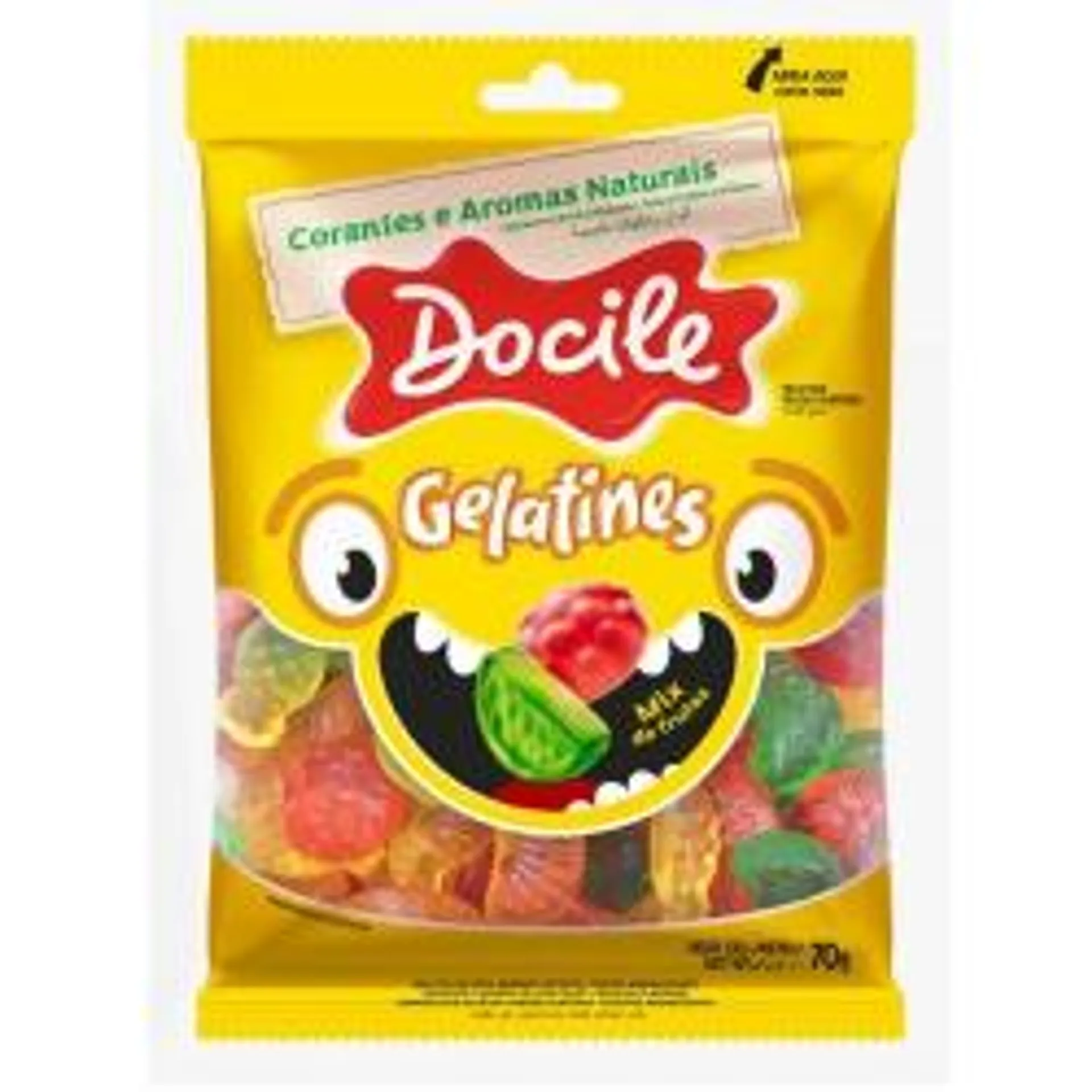 Bala Gelatina Docile Pc 70g Mix Fruta .