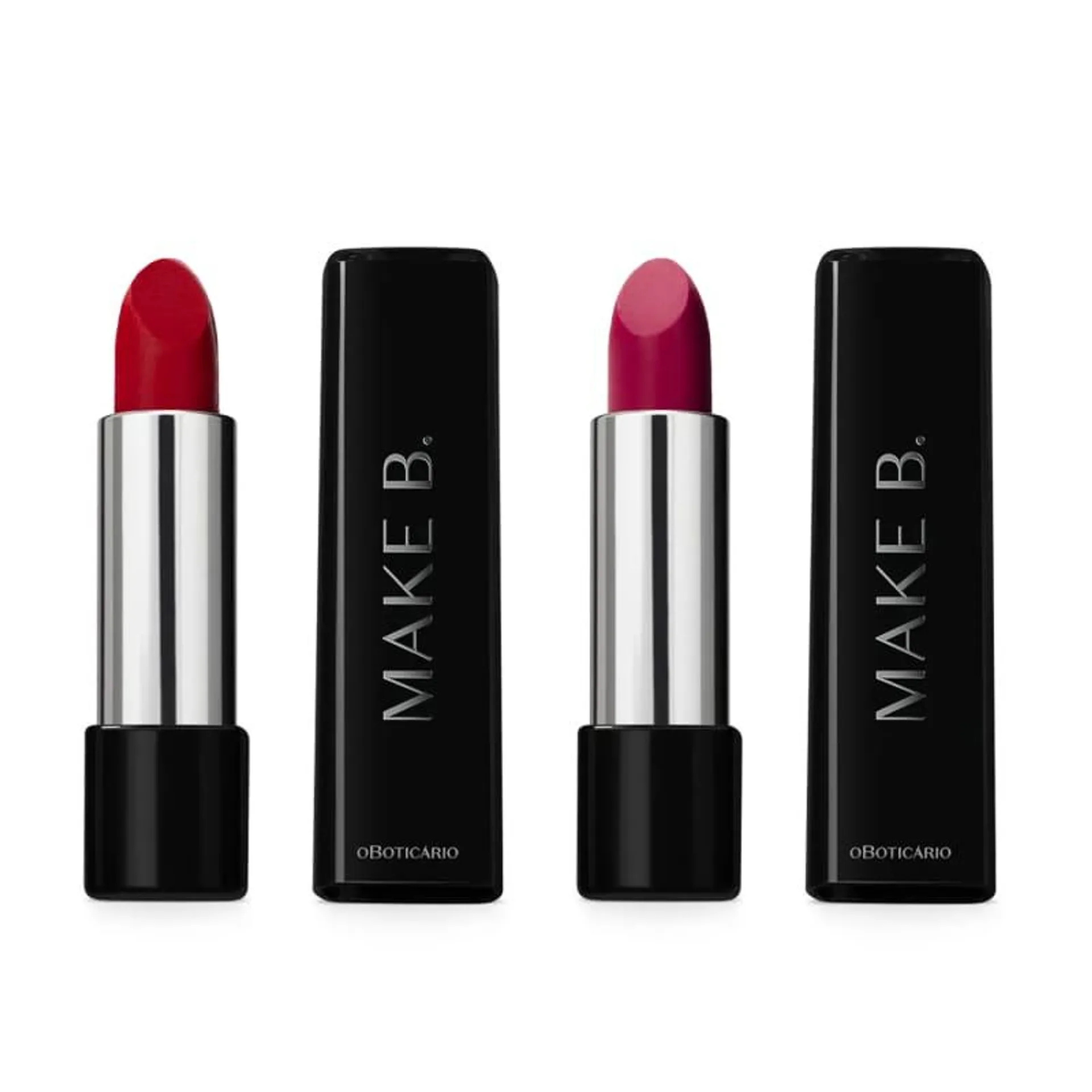 Combo Make B. By Narcisa: Batom Vermelho 3,6 g+ Batom Rosa 3,6g