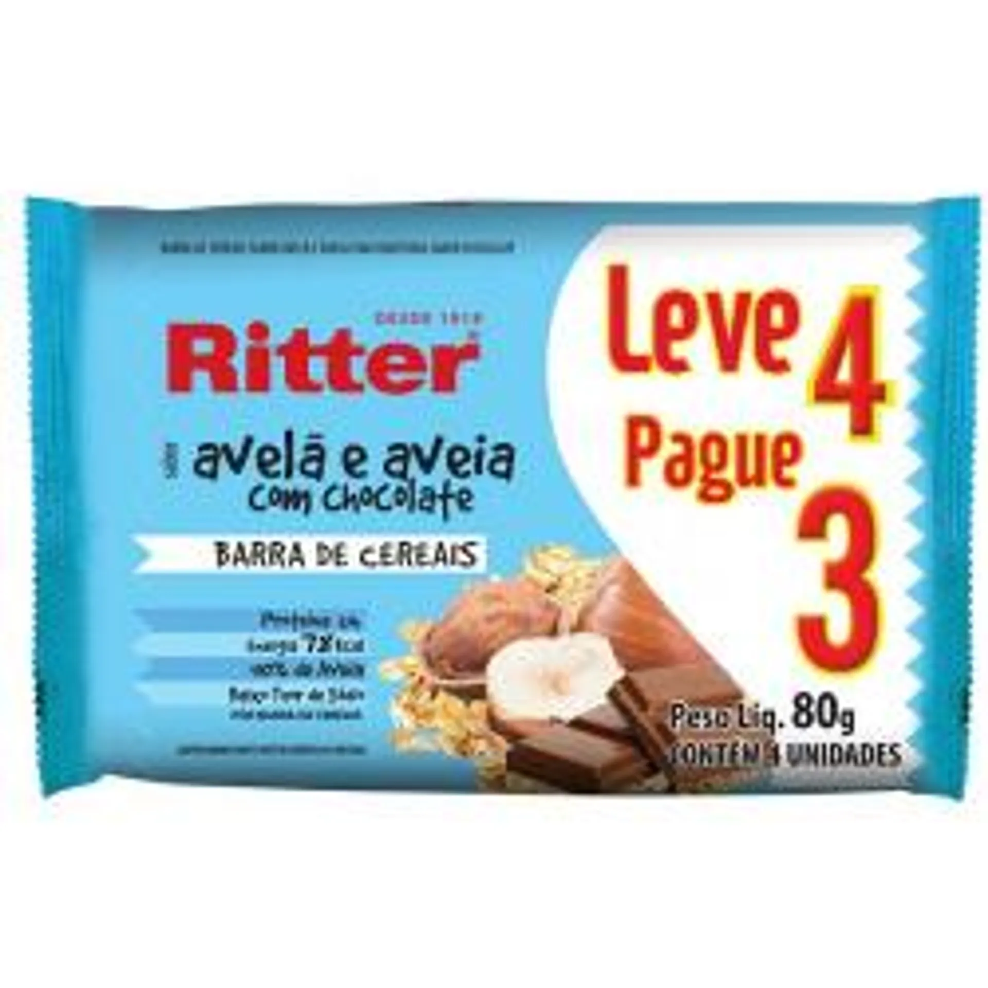 Barra Cereais Ritter Avela E Aveia Leve 4 Pague 3 80g