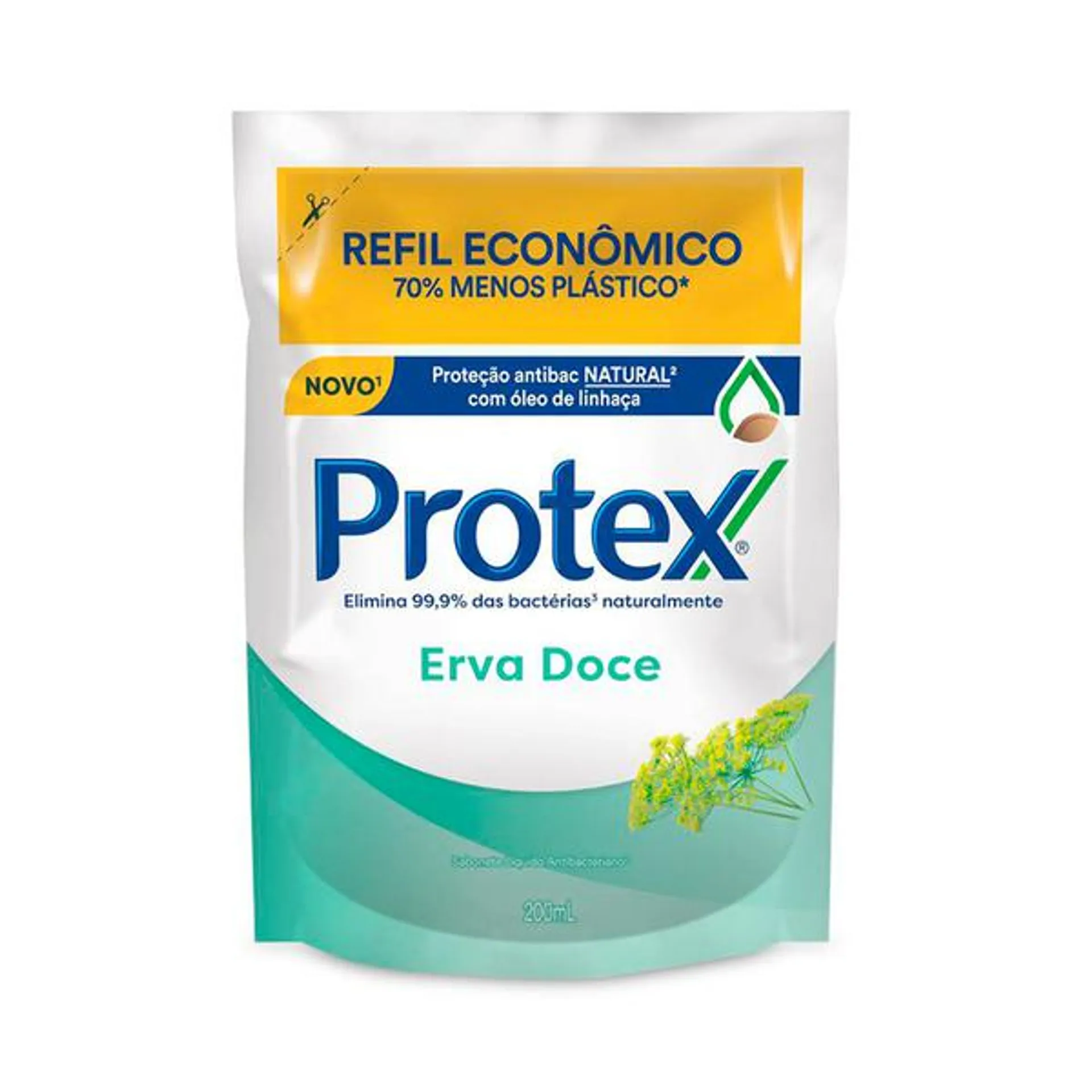 Refil Sabonete Líquido Antibacteriano Protex Erva Doce 200ml