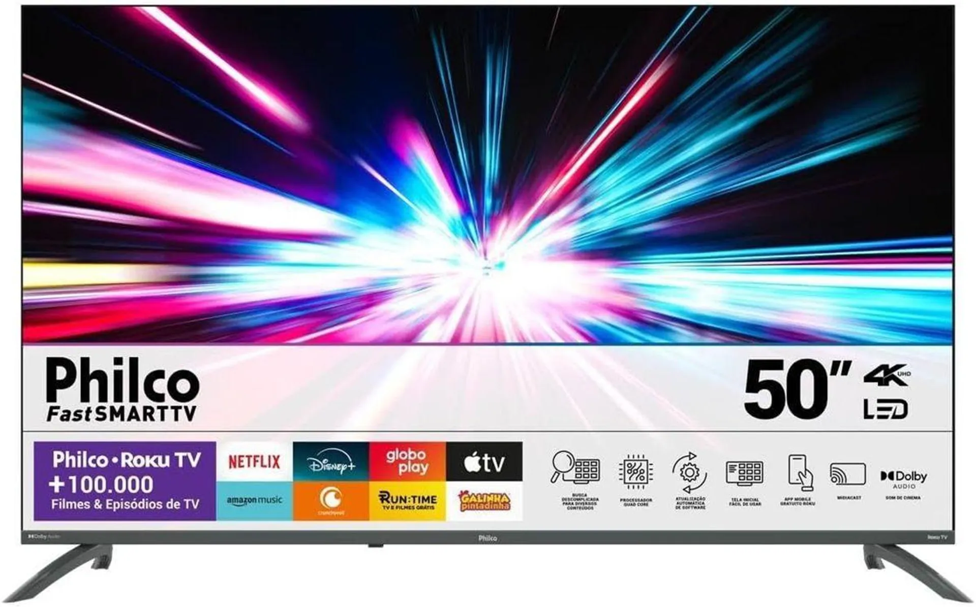 Smart Tv Led 50 Polegadas Philco PTV50VA4REGB 4K