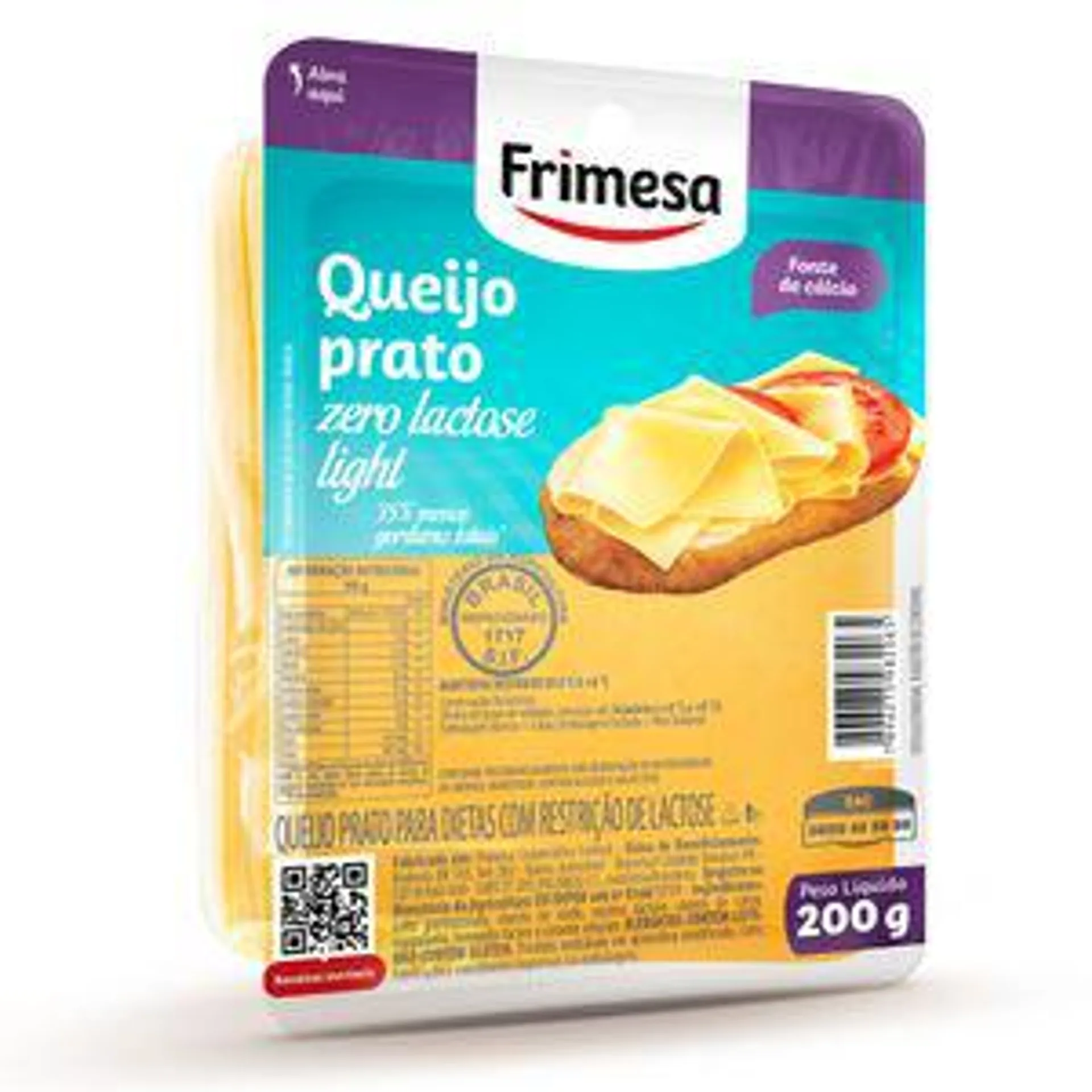 Queijo Prato Frimesa 200g Fatiado Sem Lactose Light