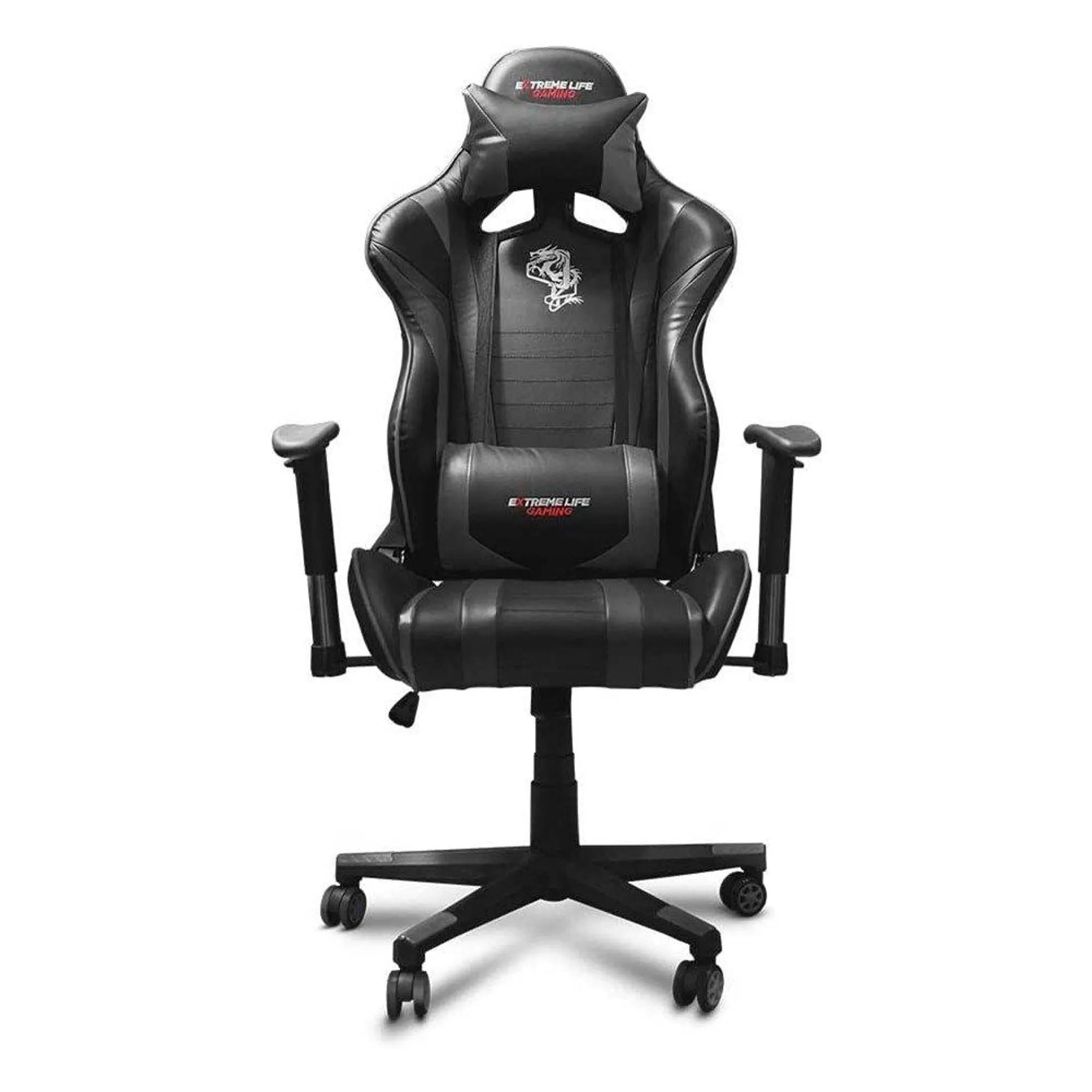 Cadeira Gamer Black Hawk ELG com Apoio Cervical Encosto Reclinável e Ajuste de Altura CH05BK Preta