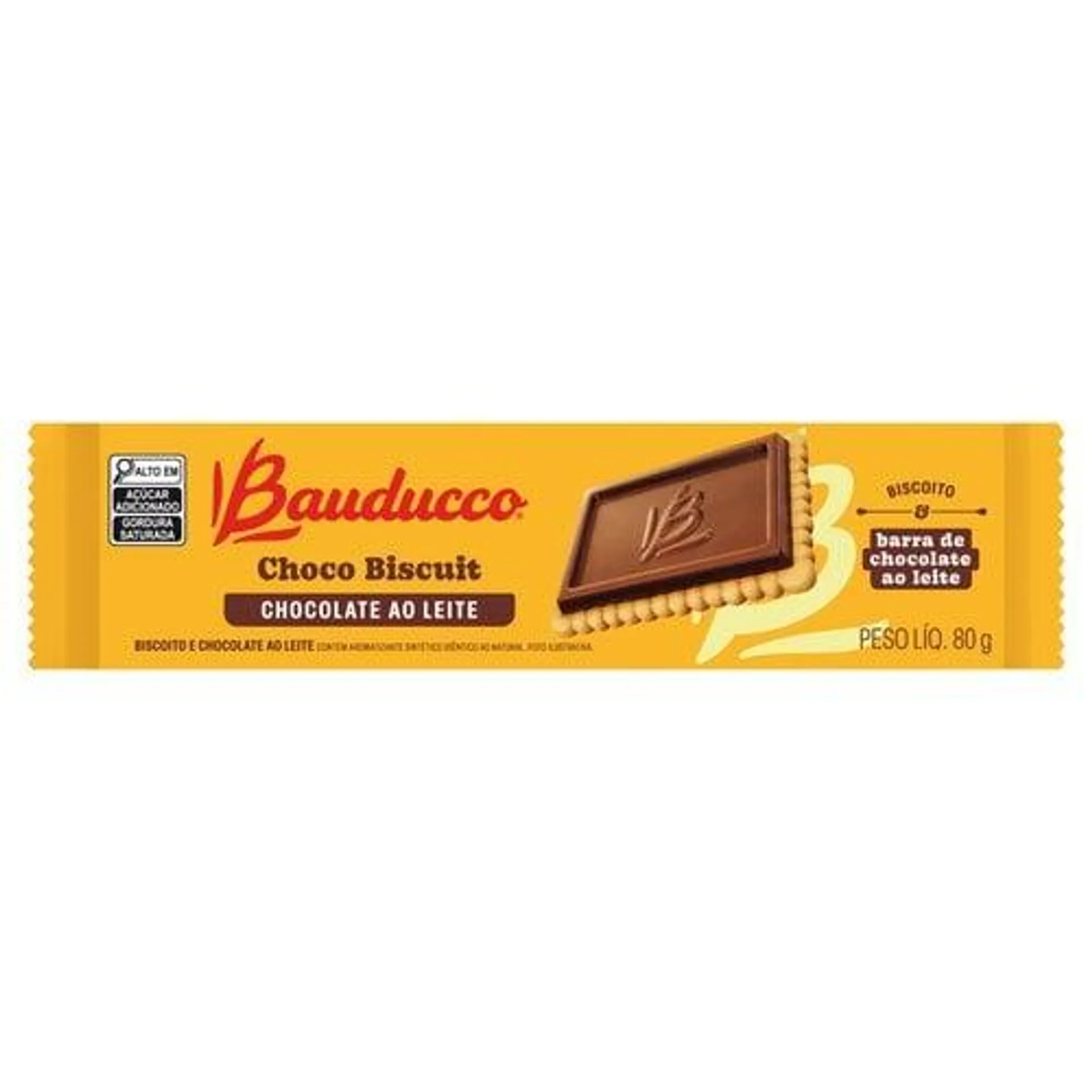 Biscoito Chocolate ao Leite Bauducco Choco Biscuit Pacote 80g