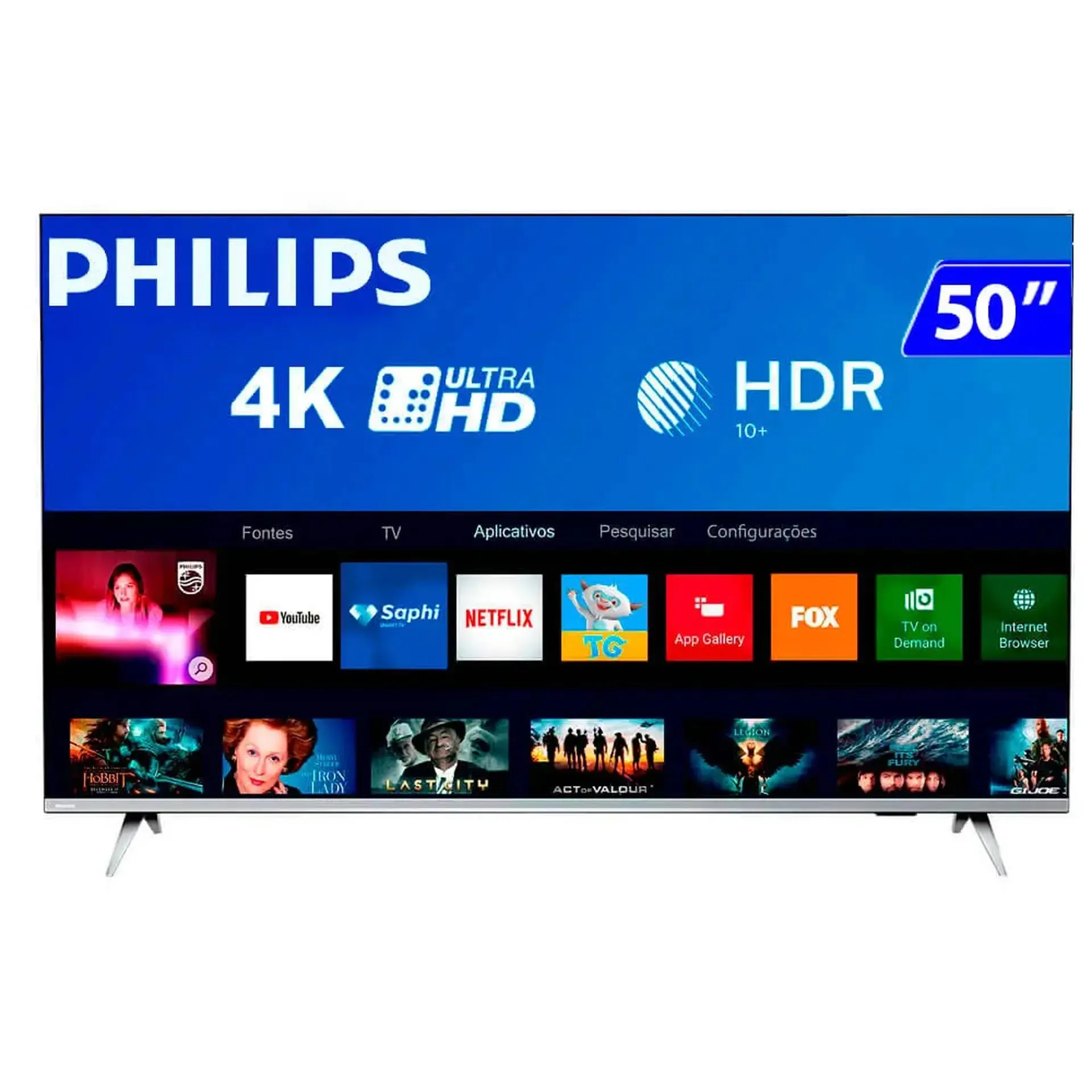 Smart TV Philips LED 50" 4K Wi-Fi Linux Saphi UHD 50PUG6654