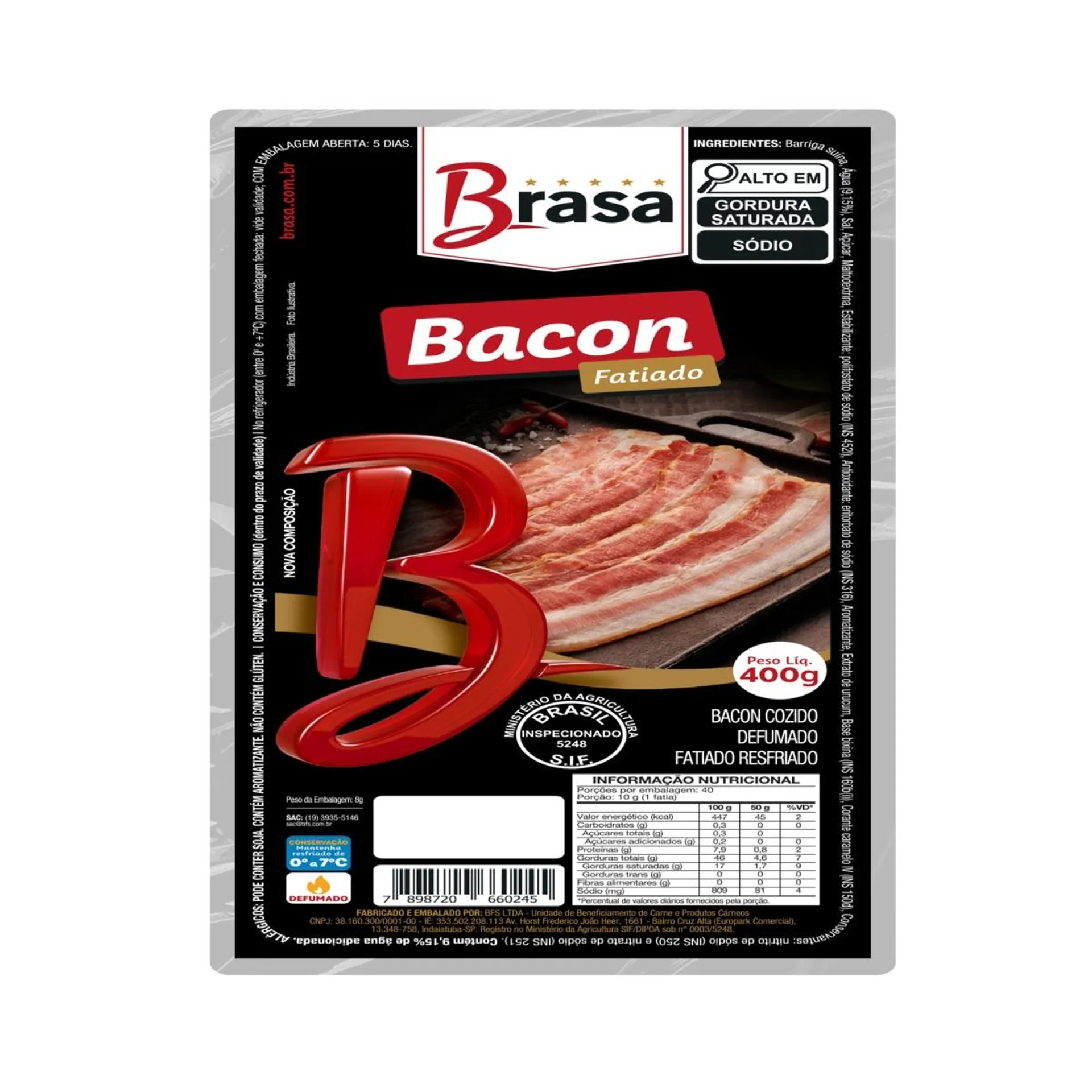 Bacon Fatiado Brasa 400g