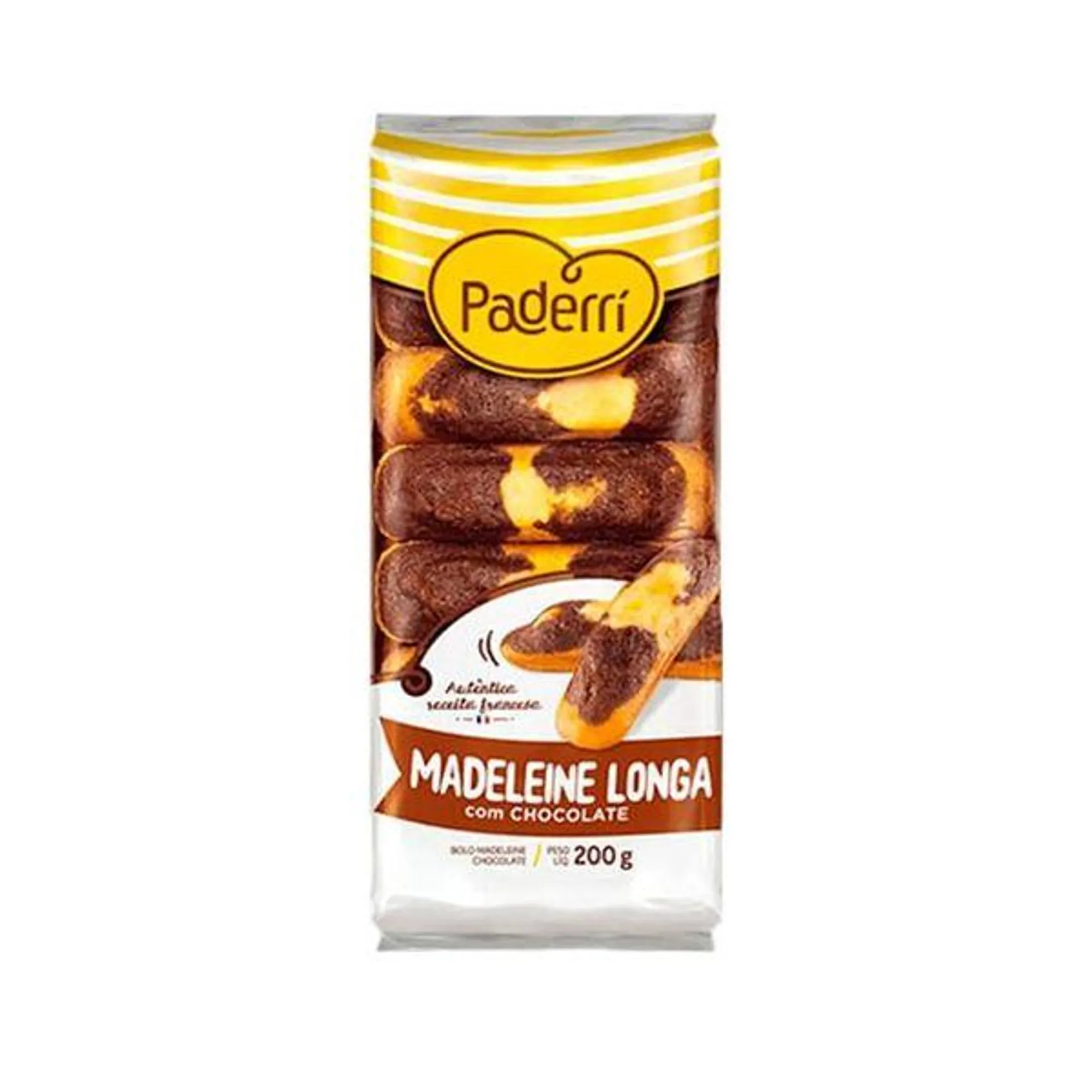 Madeleine Longa com Chocolate PADERRI 200g