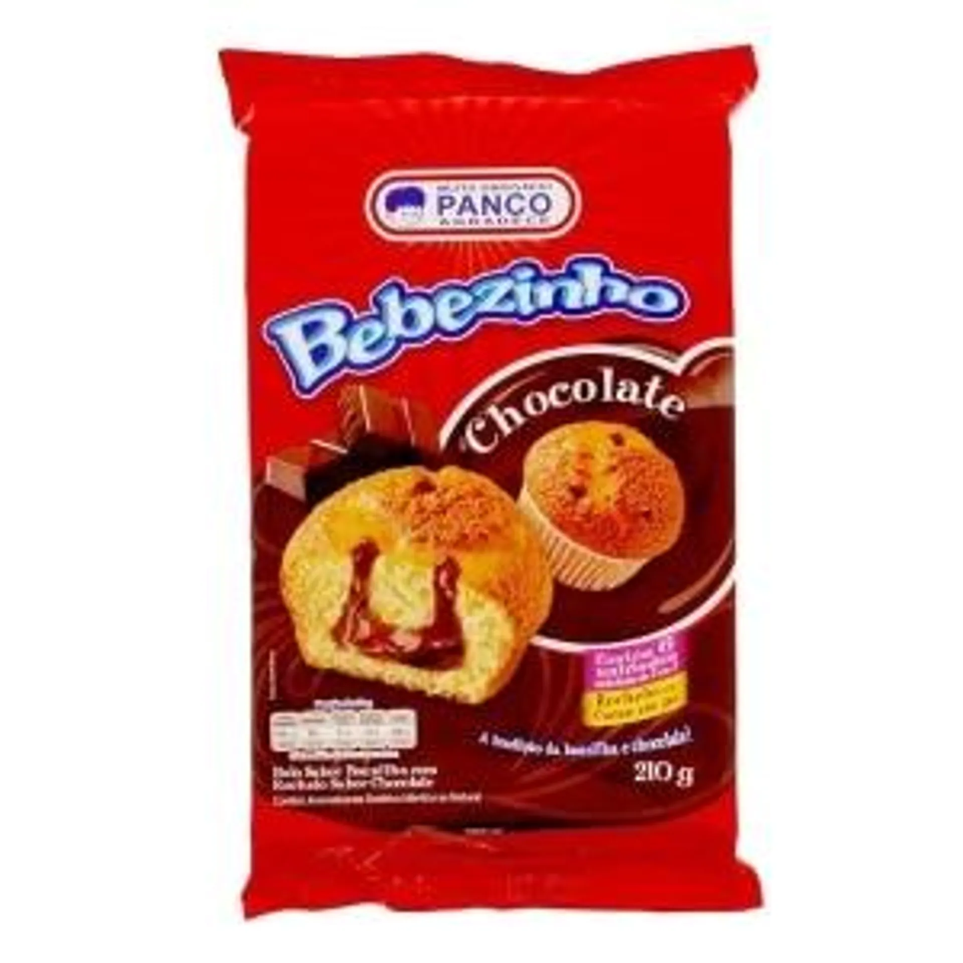 Bolo Bebezinho Recheado de Chocolate Panco 210g