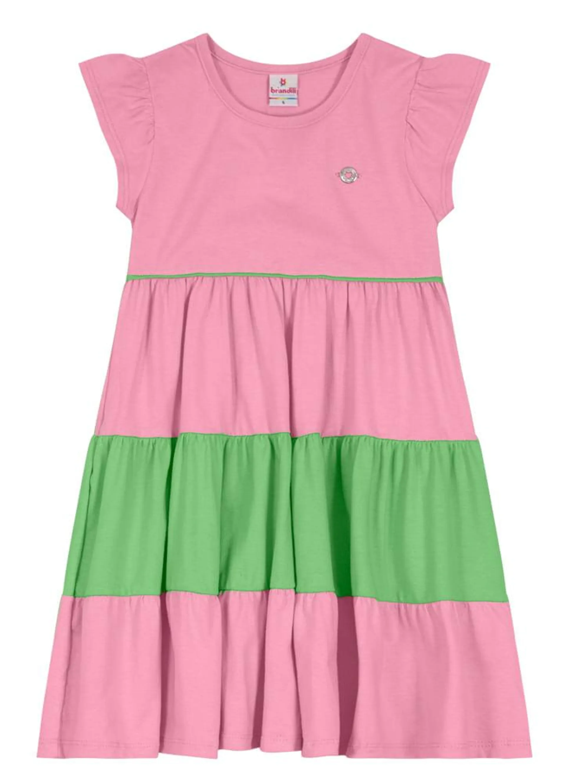 Vestido em malha infantil menina Brandili