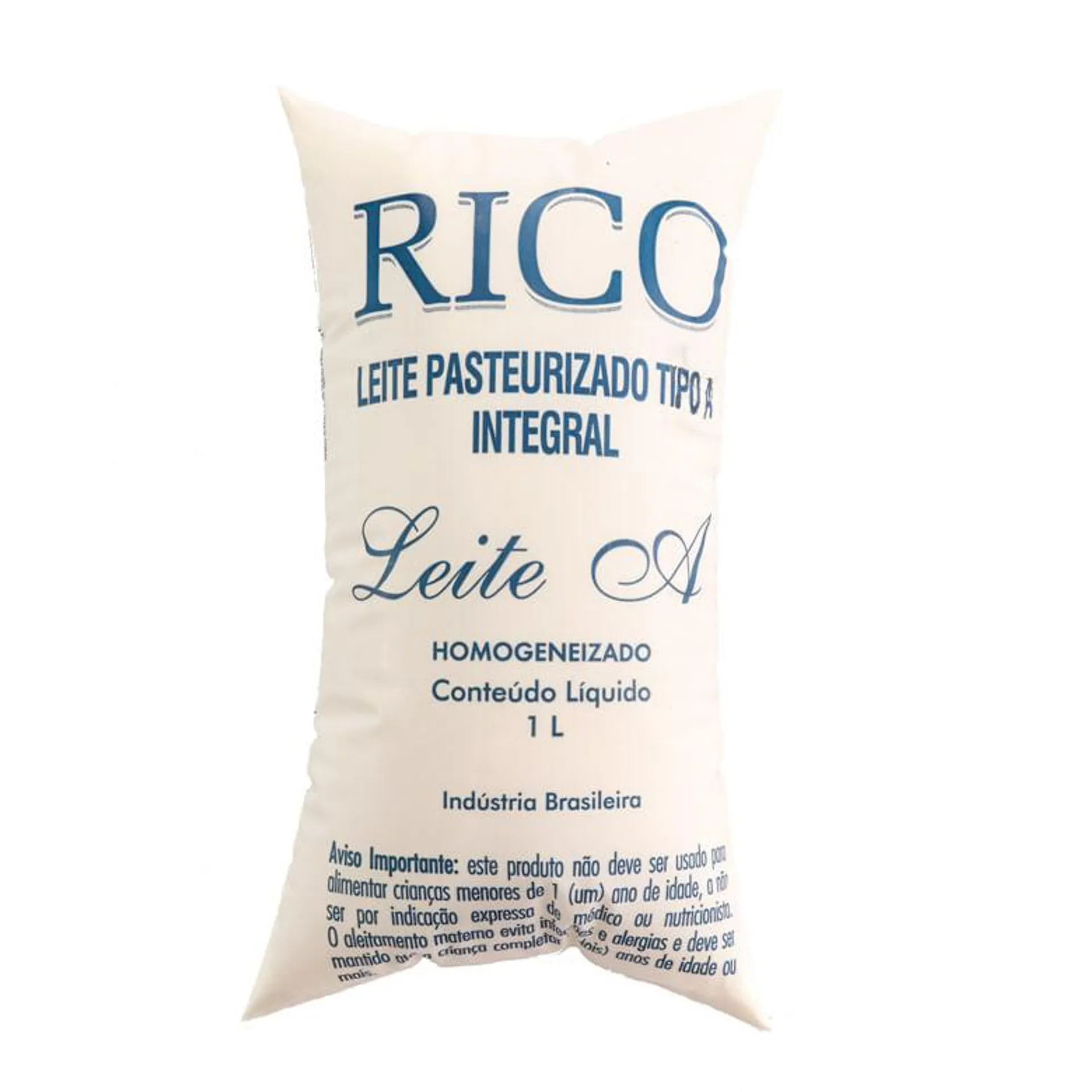 Leite Rico Pasteurizado Tipo A Integral Saco 1l